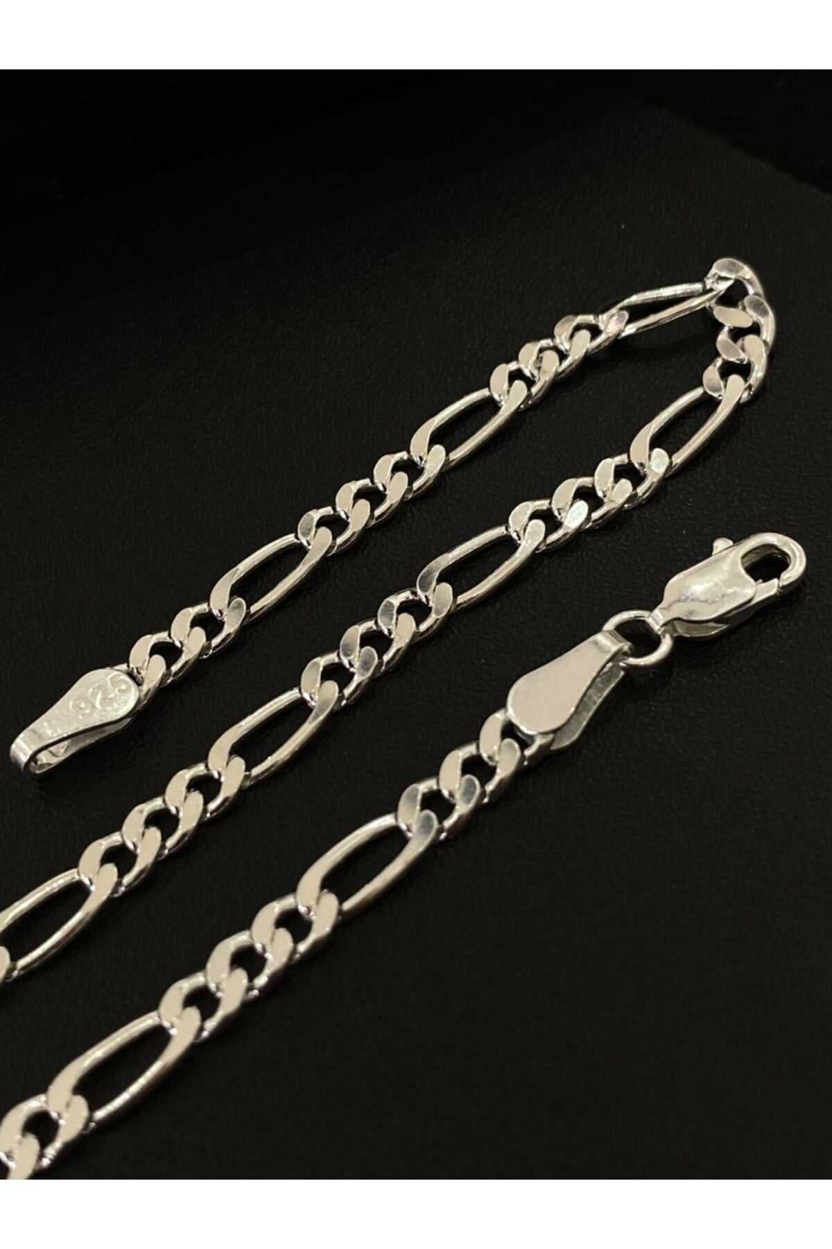925 Ayar Gümüş Figaro Modeli Erkek Gümüş Bileklik (3.8MM)