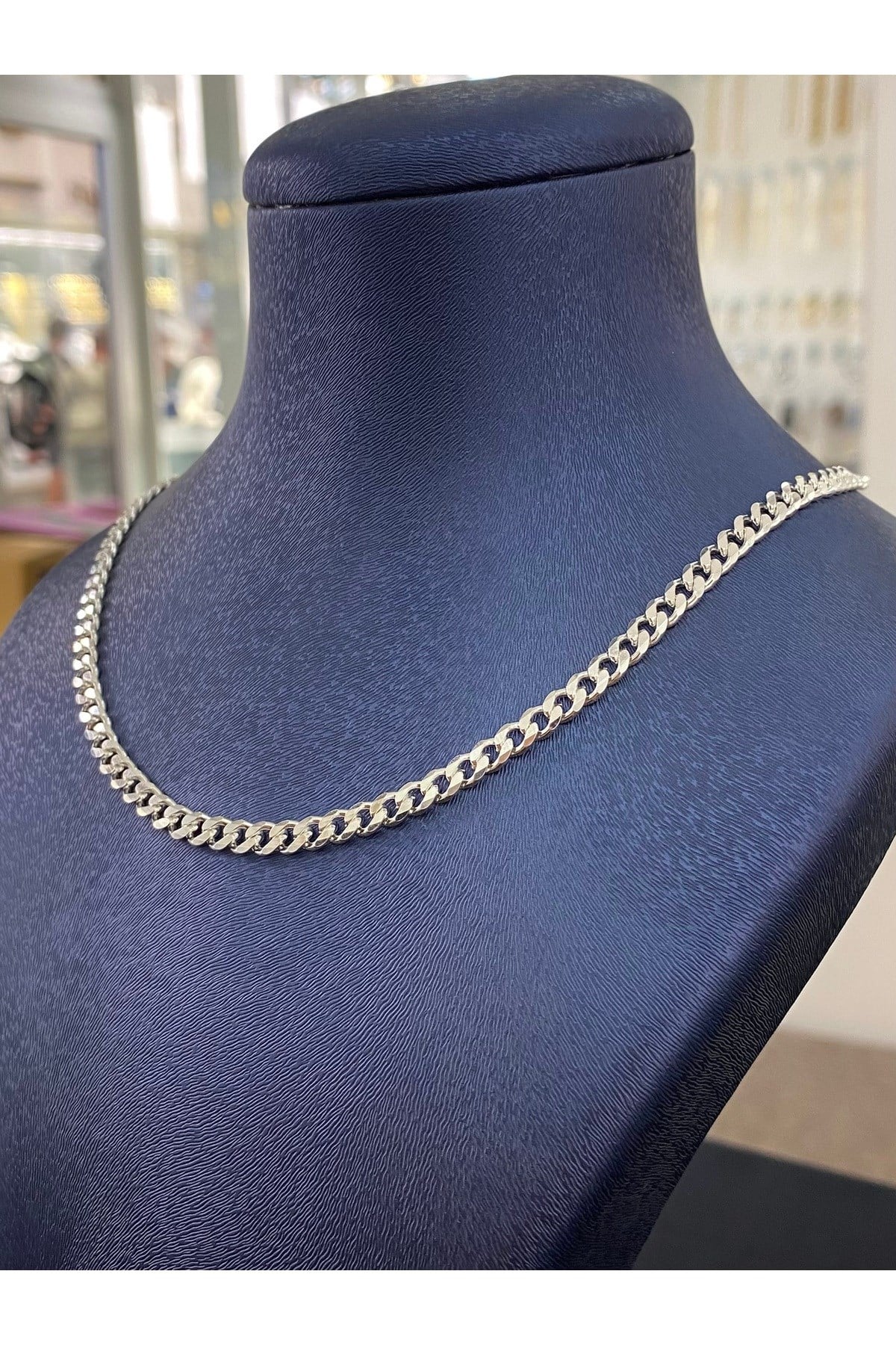 925 Ayar Gümüş Gurmet Modeli Erkek Gümüş Zincir Kolye (4.5 MM Kalınlığında)
