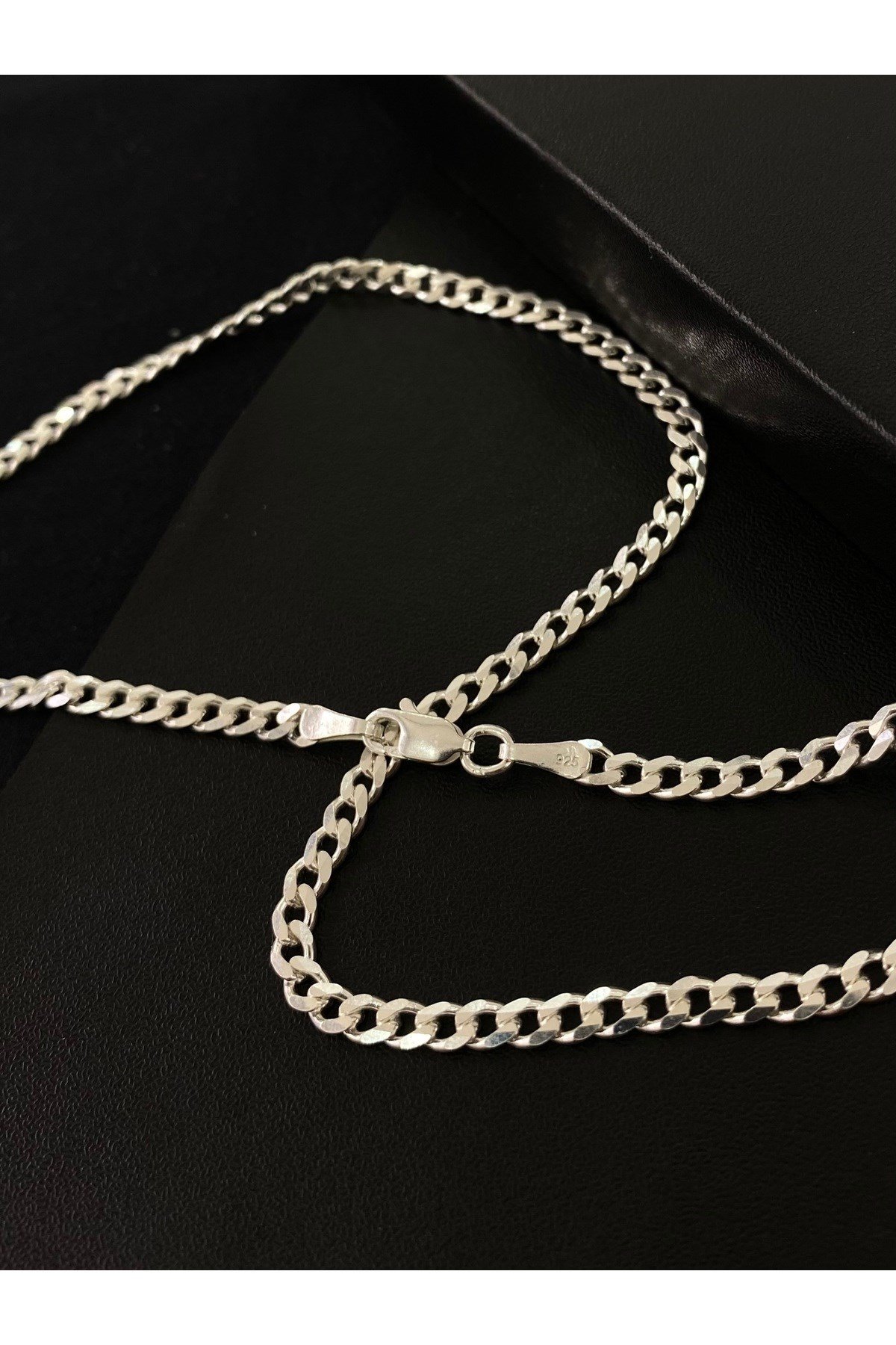 925 Ayar Gümüş Gurmet Modeli Erkek Gümüş Zincir Kolye (3.5 MM Kalınlığında)