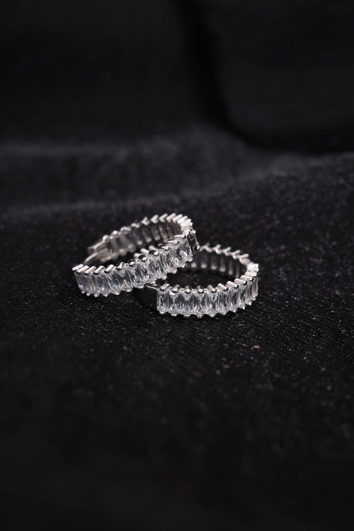 925 Ayar Gümüş Kadın Gümüş Halka Küpe (18MM) (4MM)