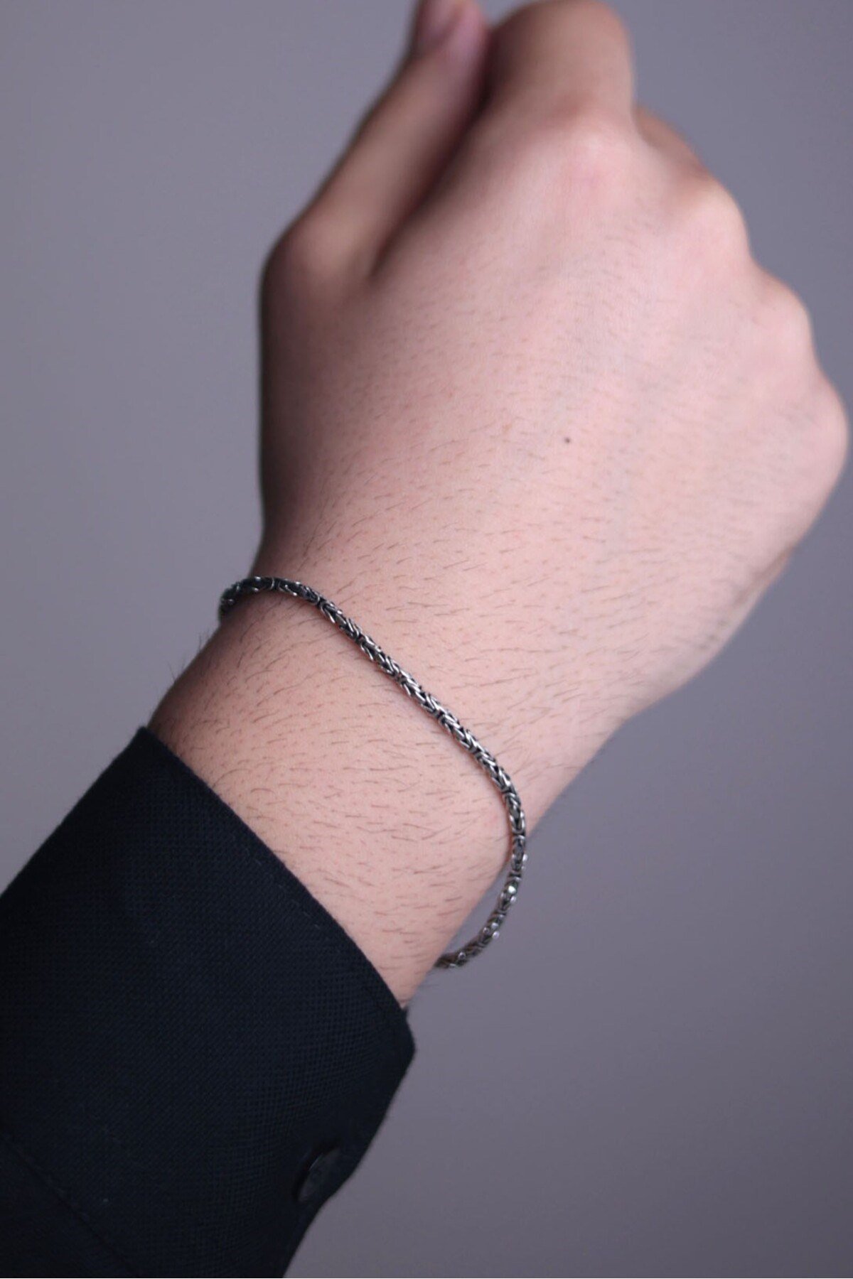 925 Ayar Gümüş Kare Kral Modeli Erkek Gümüş Bileklik (2.2MM)