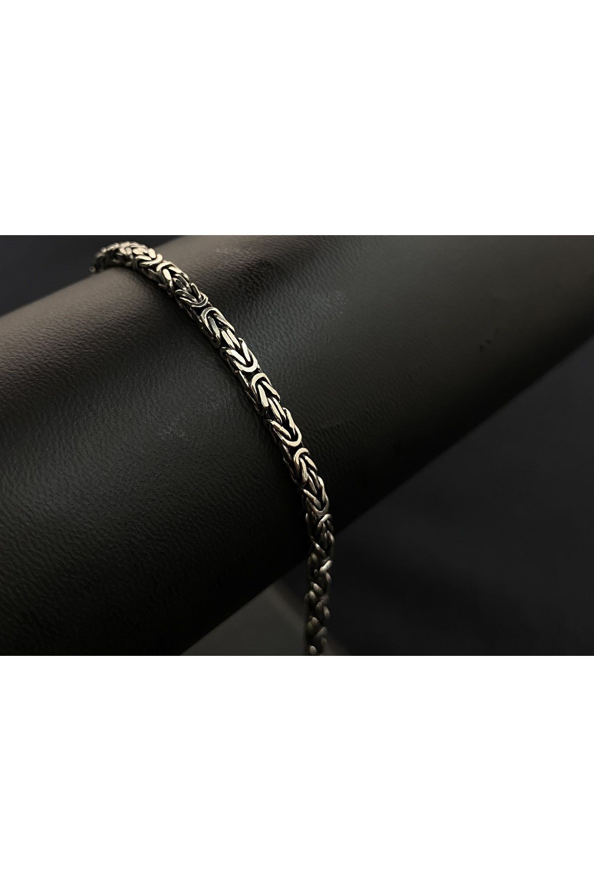 925 Ayar Gümüş Kare Kral Modeli Erkek Gümüş Bileklik (2.8MM)