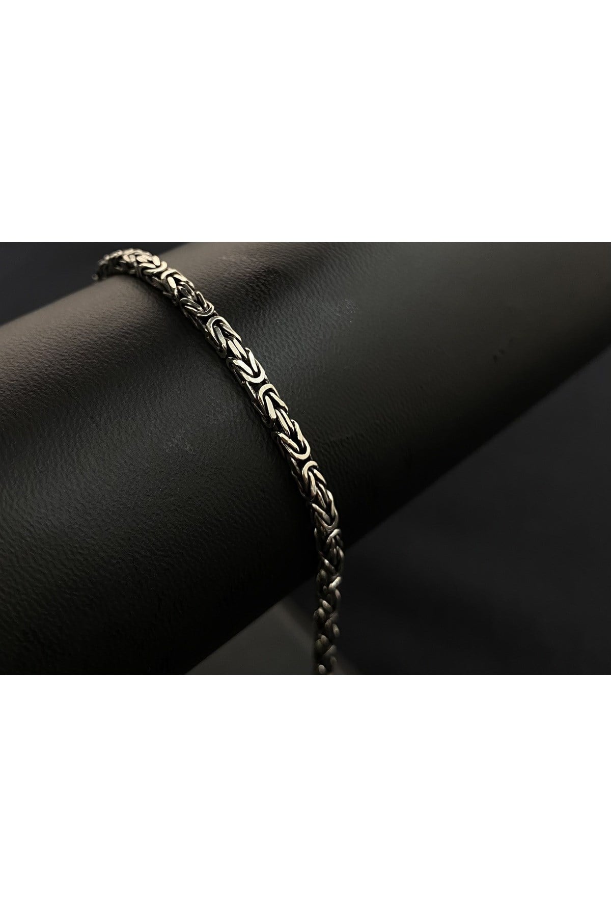 925 Ayar Gümüş Kare Kral Modeli Erkek Gümüş Bileklik (2.8MM)