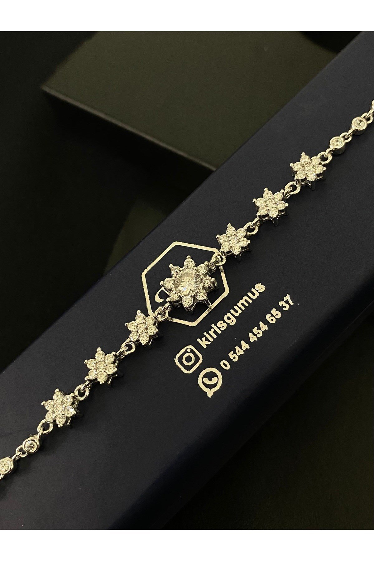 925 Ayar Gümüş Lotus Çiçeği Aşk Güneşi Kadın Gümüş Bileklik (17+3CM)