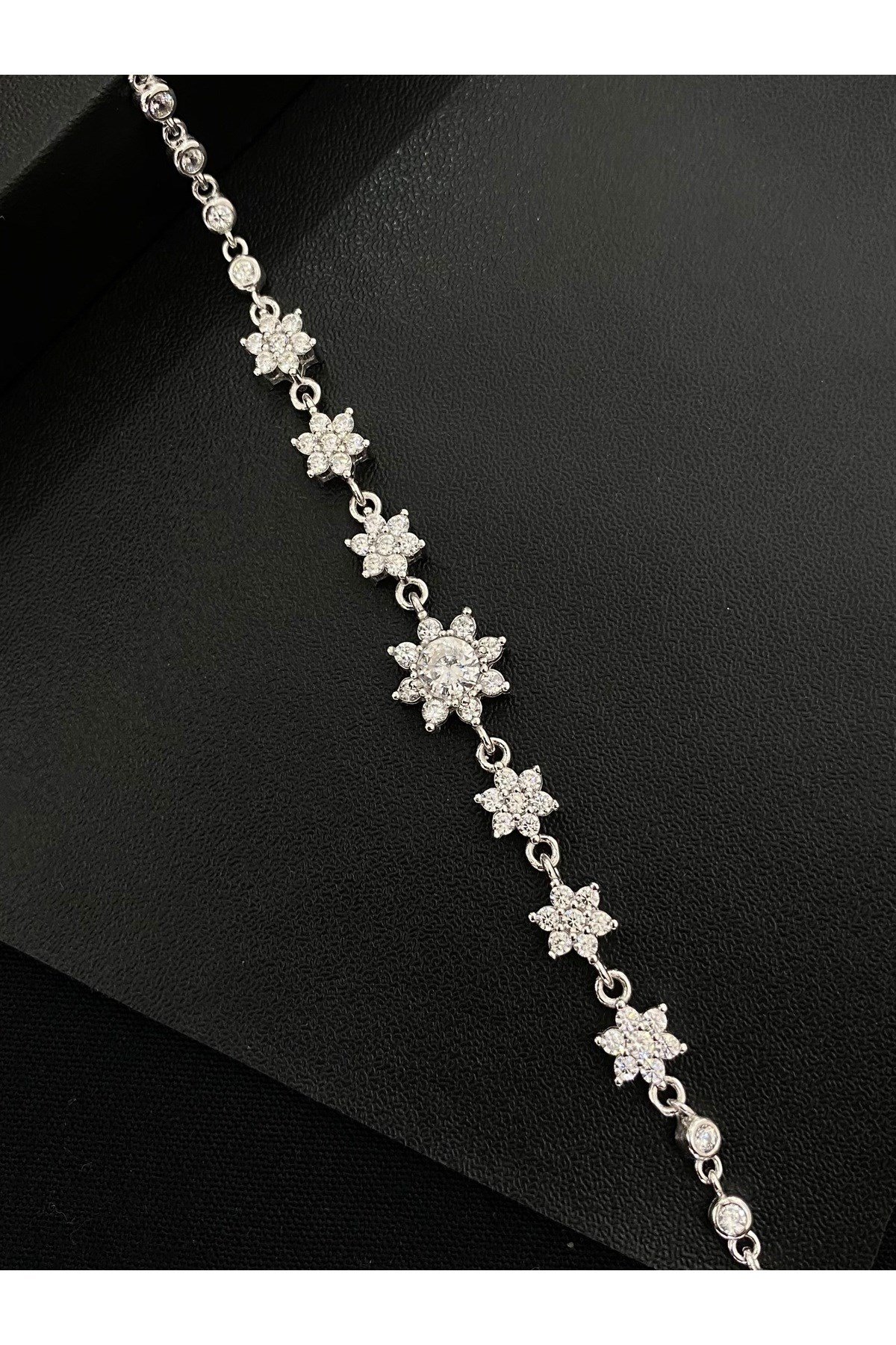 925 Ayar Gümüş Lotus Çiçeği Aşk Güneşi Kadın Gümüş Bileklik (17+3CM)