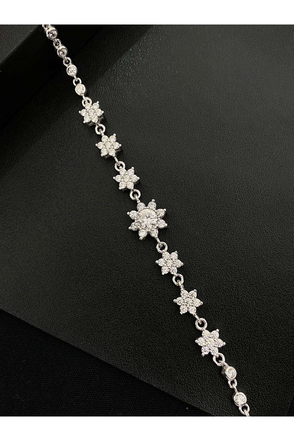 925 Ayar Gümüş Lotus Çiçeği Aşk Güneşi Kadın Gümüş Bileklik (17+3CM)