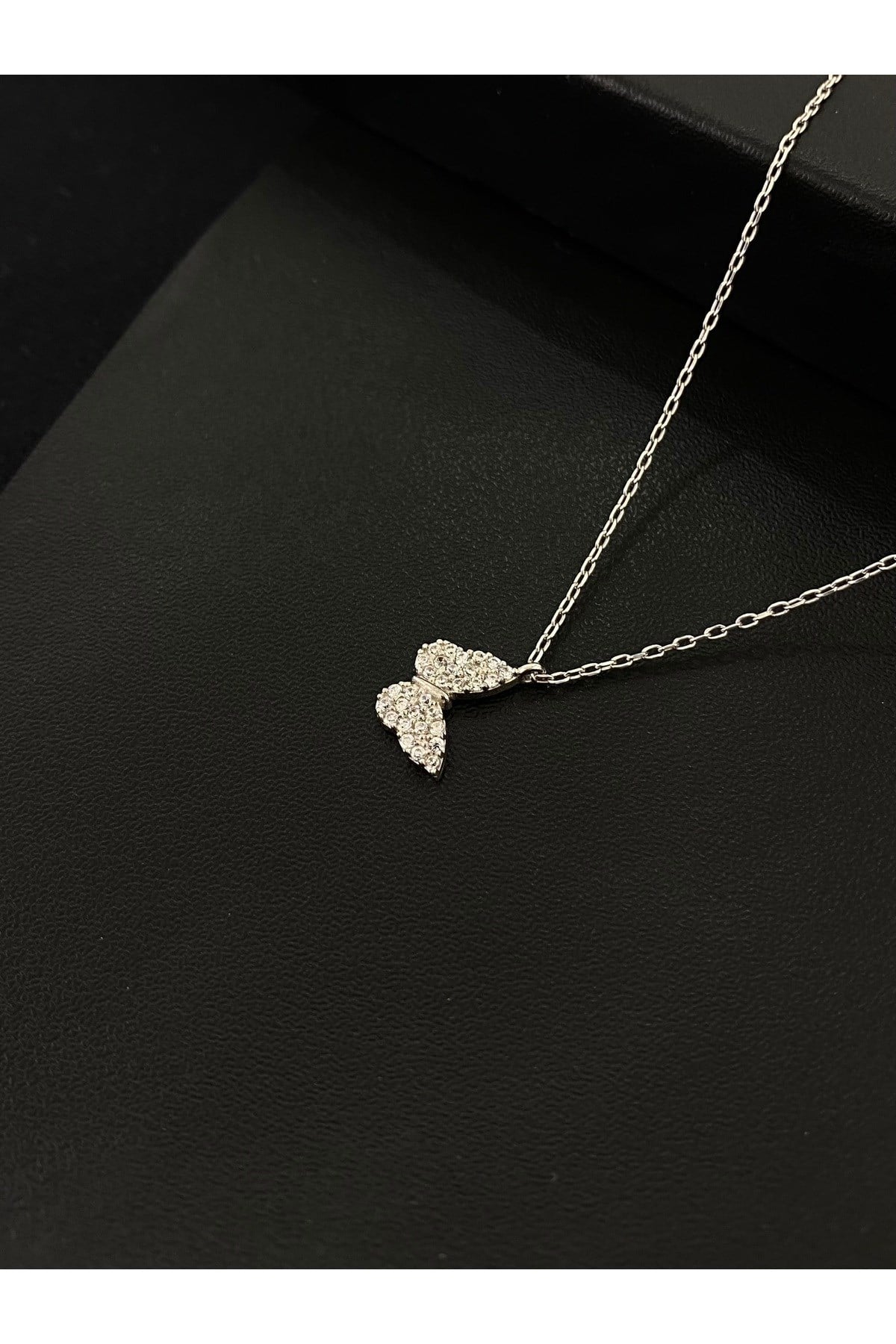 925 Ayar Gümüş Minimal Kelebek Kadın Kolye (40+5cm)
