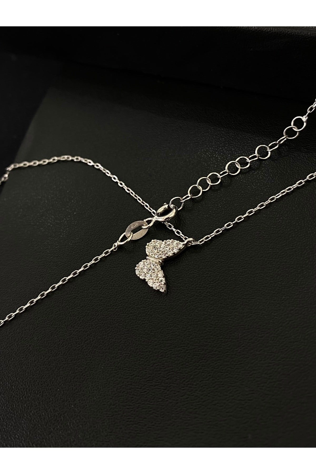 925 Ayar Gümüş Minimal Kelebek Kadın Kolye (40+5cm)