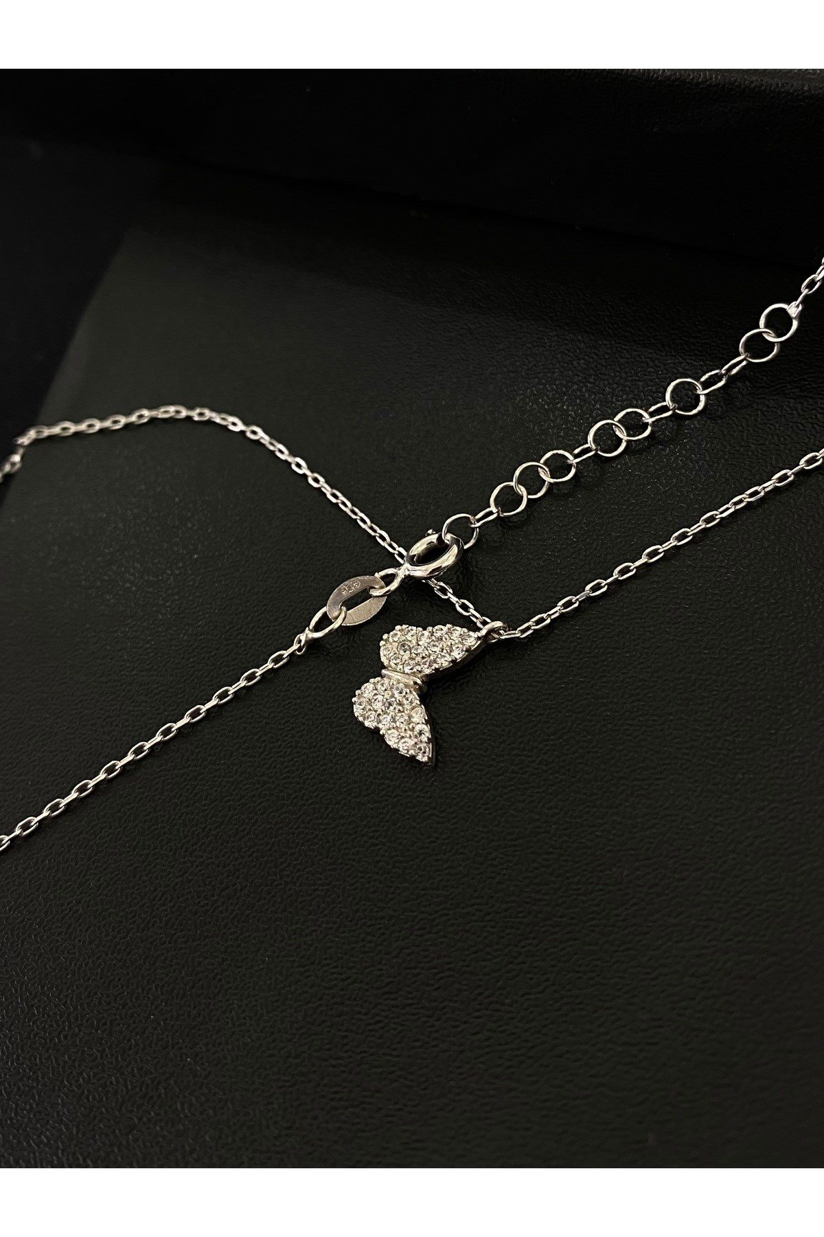 925 Ayar Gümüş Minimal Kelebek Kadın Kolye (40+5cm)