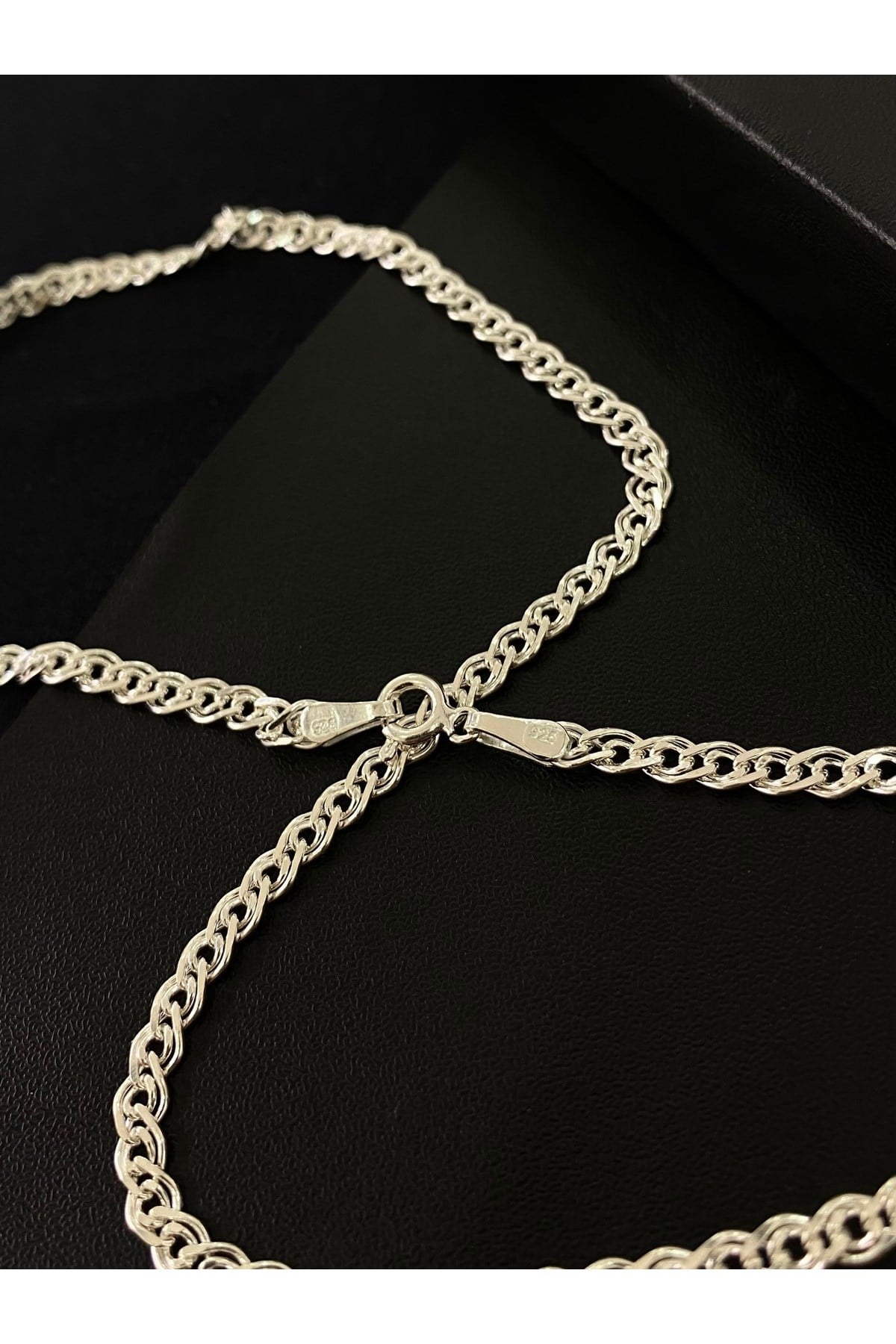 925 Ayar Gümüş Nano Modeli Erkek Gümüş Zincir - Kolye (3.8 MM Kalınlığında)