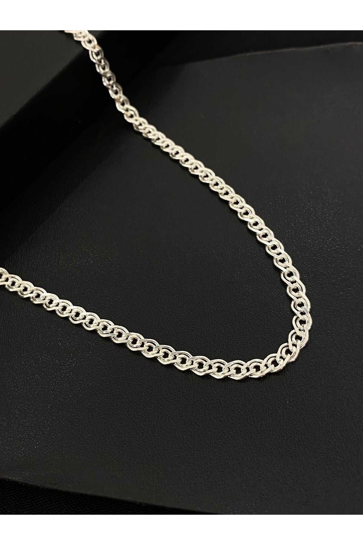 925 Ayar Gümüş Nano Modeli Erkek Gümüş Zincir - Kolye (3.8 MM Kalınlığında)