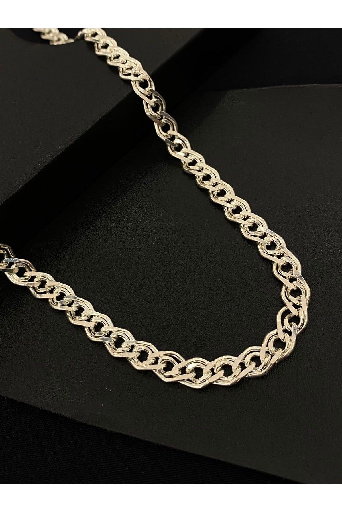 925 Ayar Gümüş Nano Modeli Erkek Gümüş Zincir - Kolye (7.2 MM Kalınlığında)