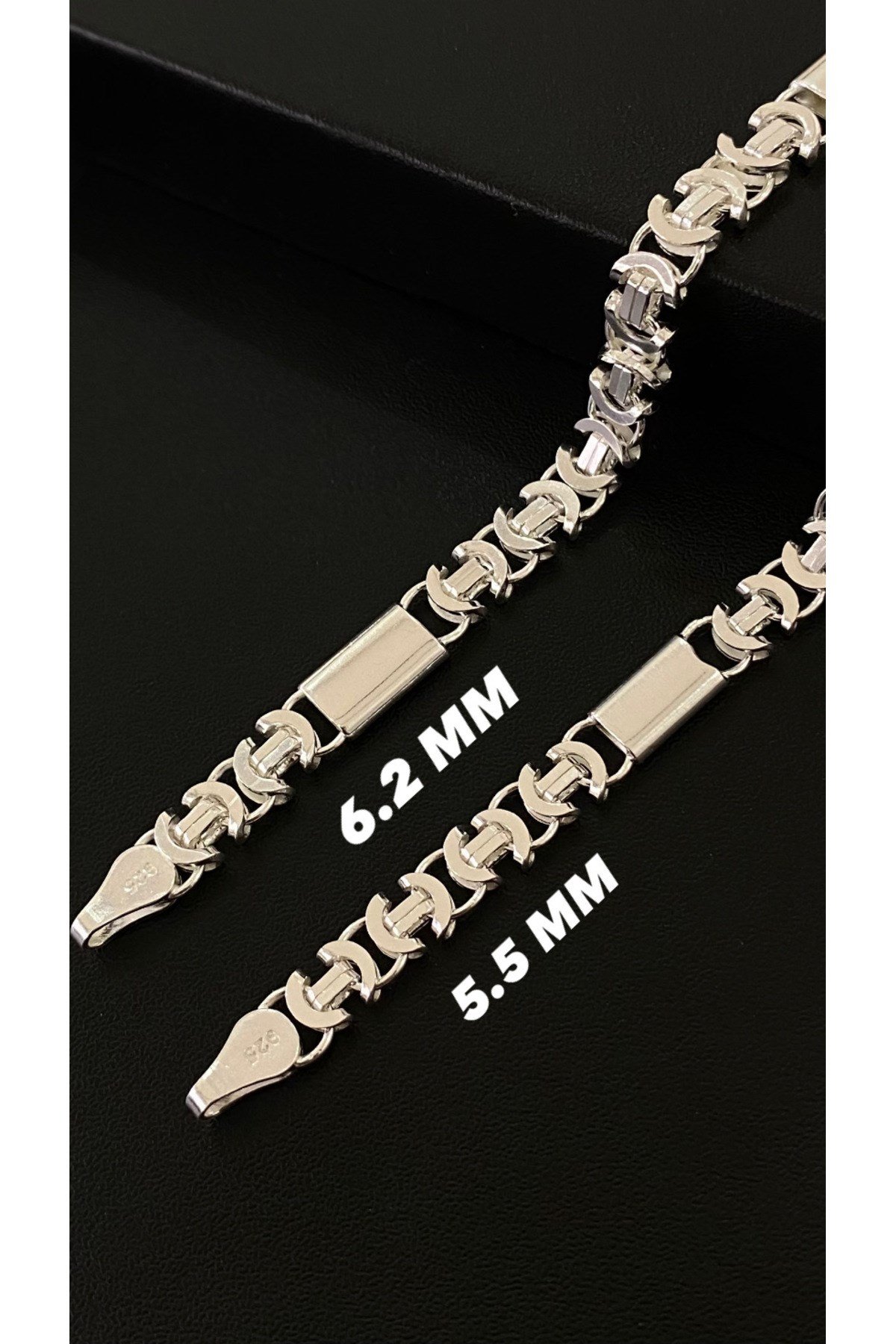 925 Ayar Gümüş Plakalı Euro Kral Modeli Erkek Gümüş Bileklik (6.2 MM)