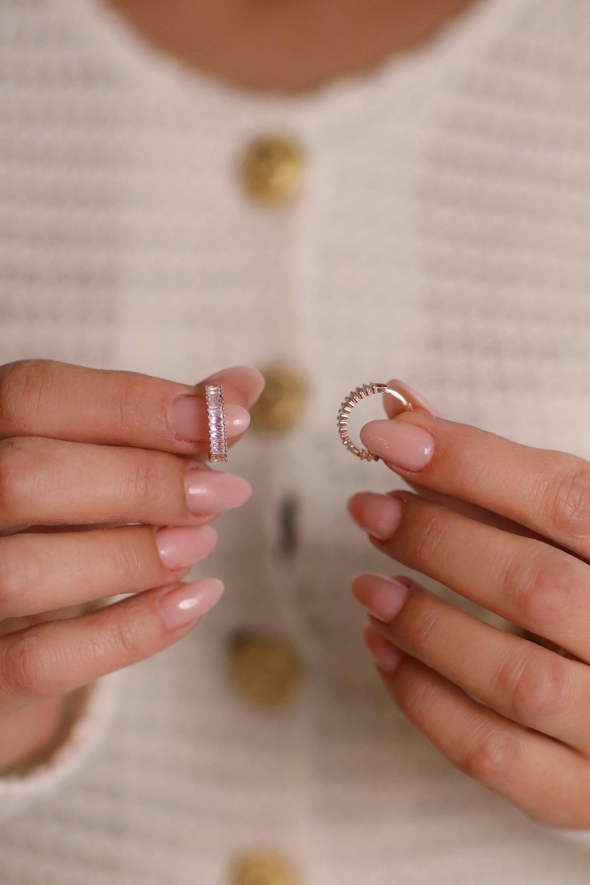 925 Ayar Gümüş Rose Renk Kadın Gümüş Halka Küpe (18MM) (4MM)