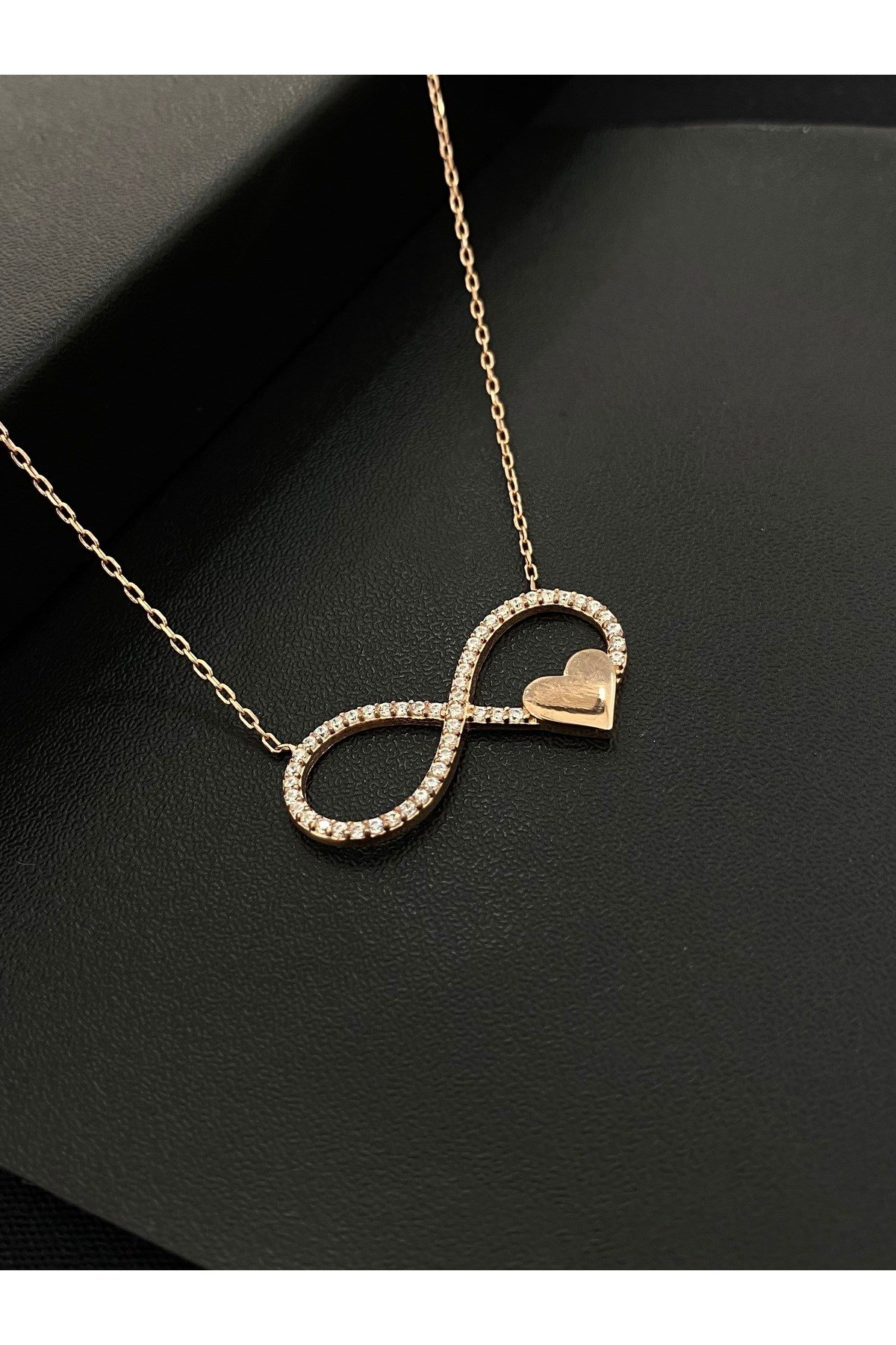 925 Ayar Gümüş Sonsuzluk Kalp Kadın Kolye (40+5CM)