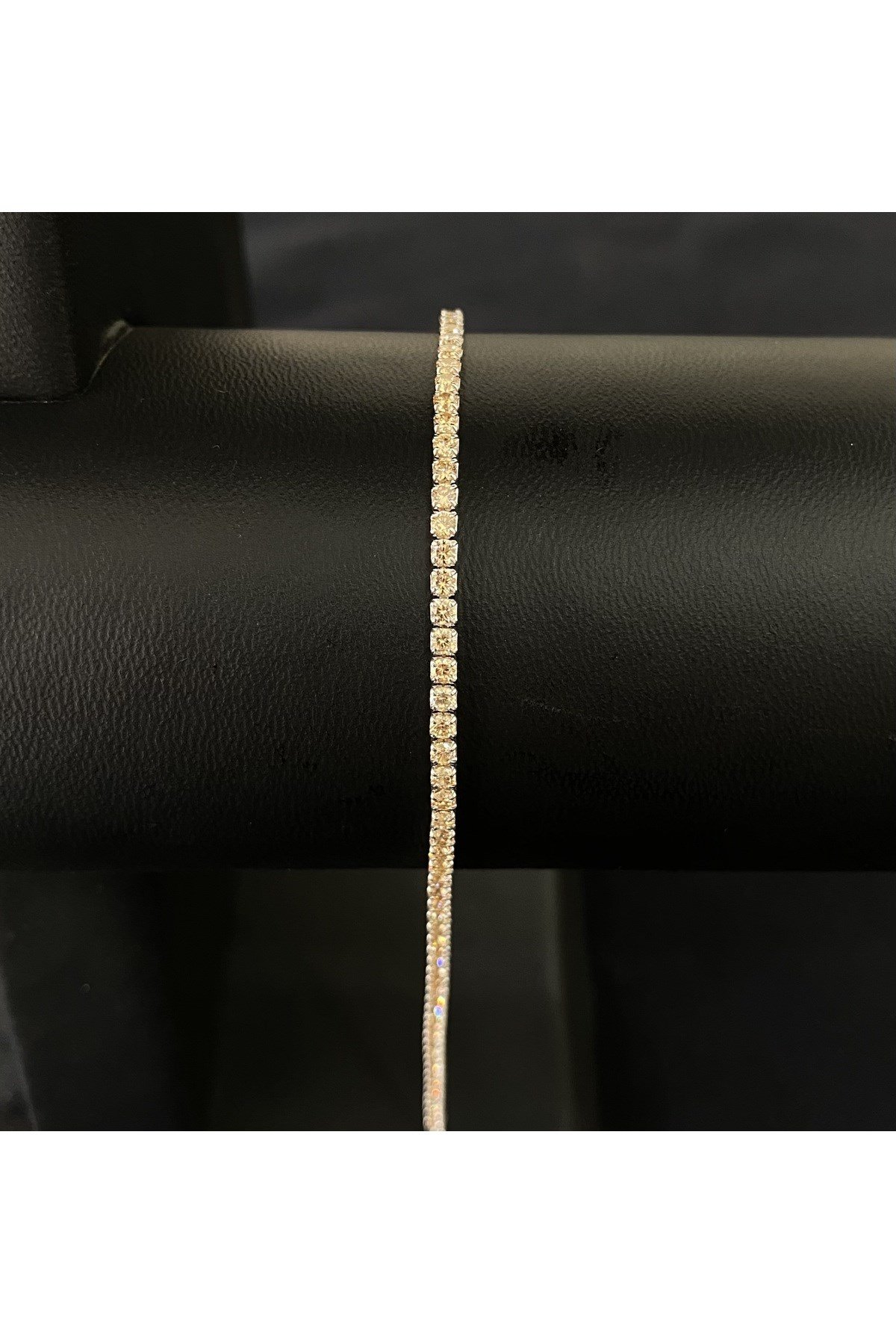 925 Ayar Gümüş Su Yolu Bileklik Sarı Taşlı (2MM)