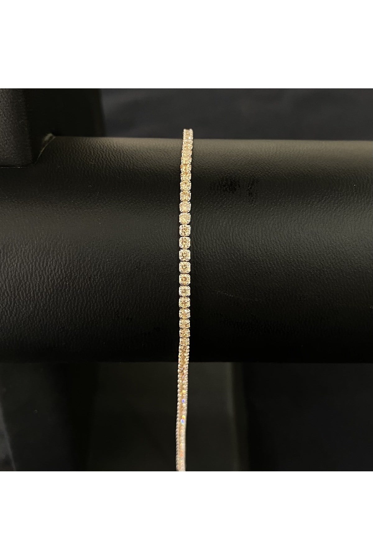 925 Ayar Gümüş Su Yolu Bileklik Sarı Taşlı (2MM)