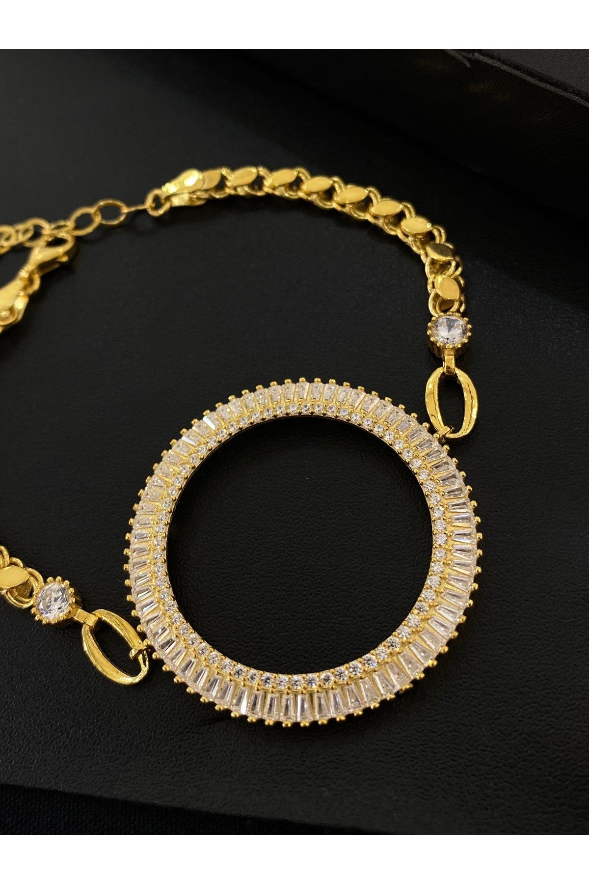 925 Ayar Gümüş Tam Altın İçin Kadın Bileklik (Altın Yaldızlı)