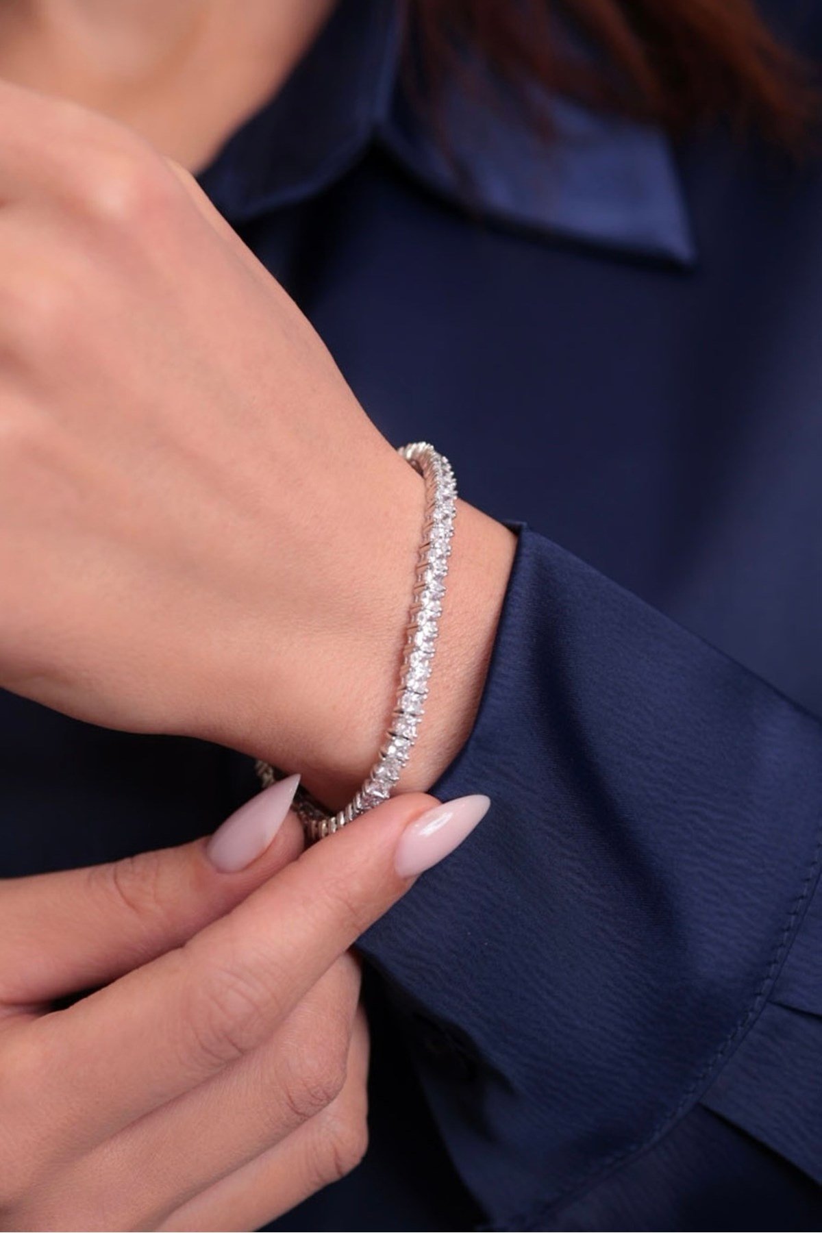 925 Ayar Gümüş Tamtur Su Yolu Kadın Gümüş Bileklik (4MM) (17CM)