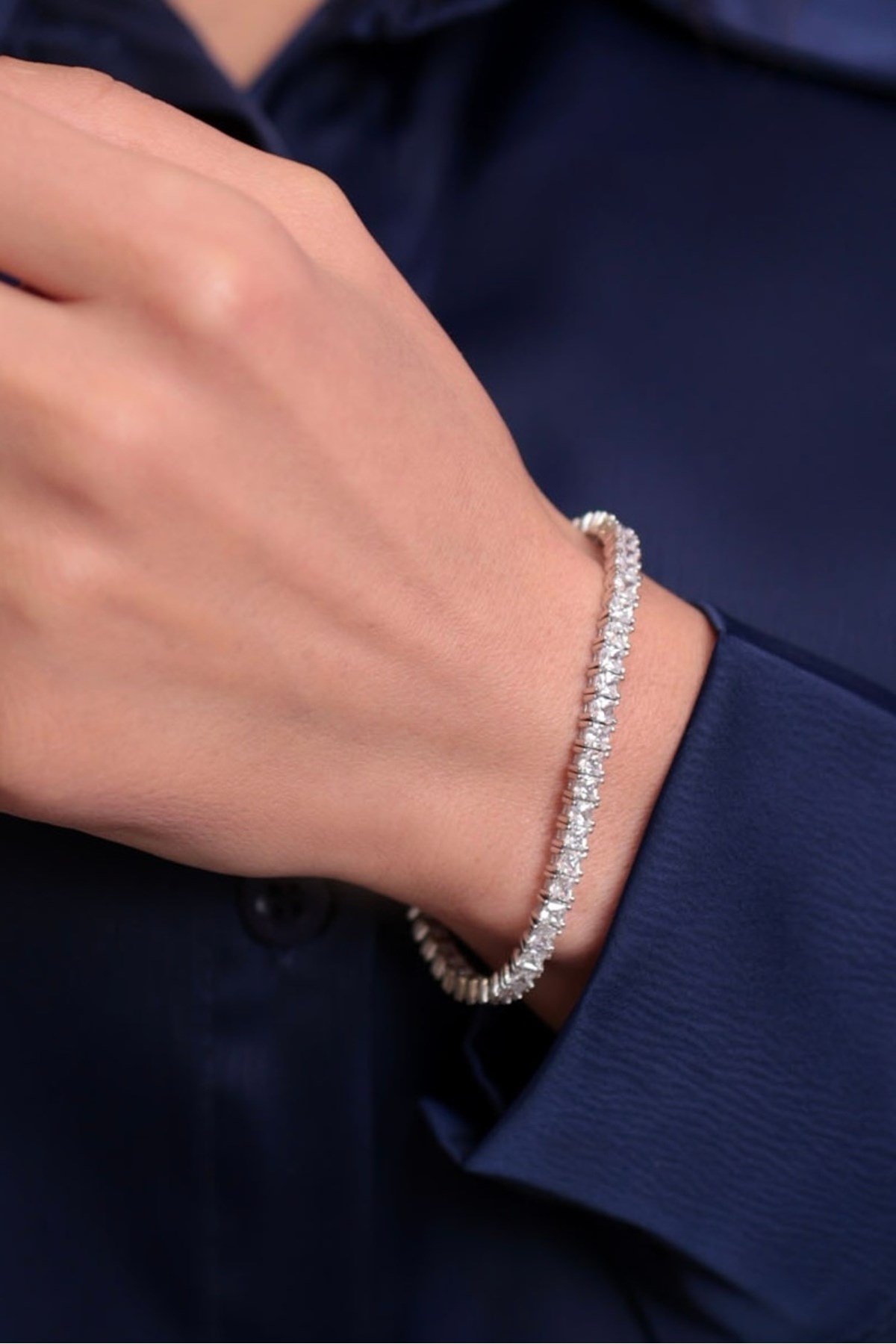 925 Ayar Gümüş Tamtur Su Yolu Kadın Gümüş Bileklik (4MM) (17CM)
