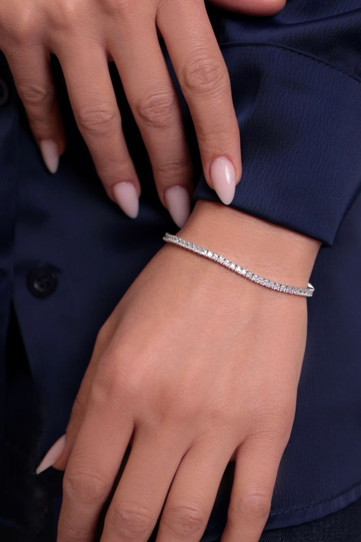 925 Ayar Gümüş Tamtur Su Yolu Kadın Gümüş Bileklik (3MM) (17CM)
