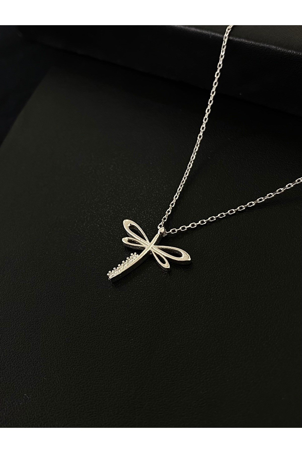 925 Ayar Gümüş Yusufçuk Kadın Gümüş Kolye (40+5CM)