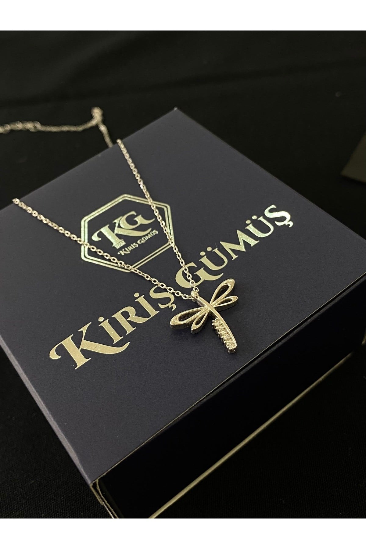925 Ayar Gümüş Yusufçuk Kadın Gümüş Kolye (40+5CM)