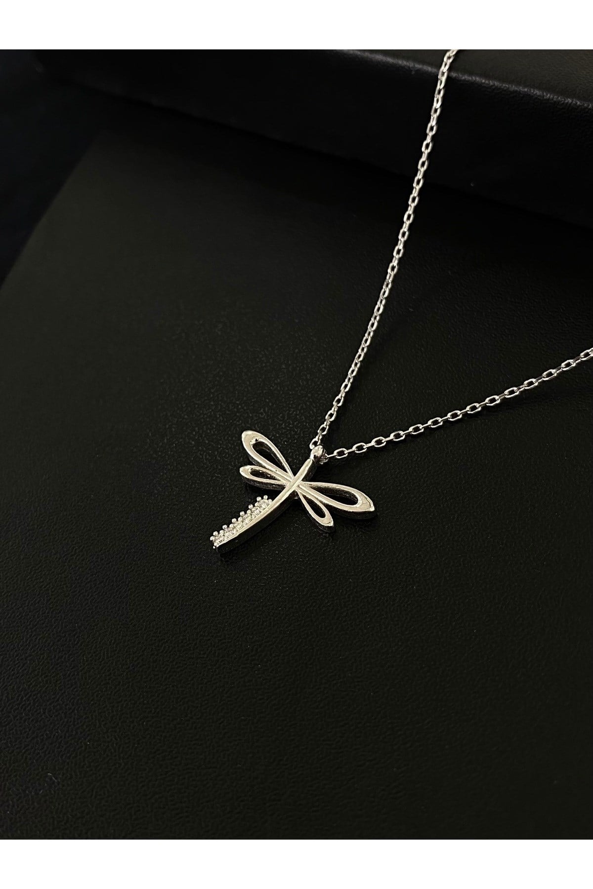 925 Ayar Gümüş Yusufçuk Kadın Gümüş Kolye (40+5CM)