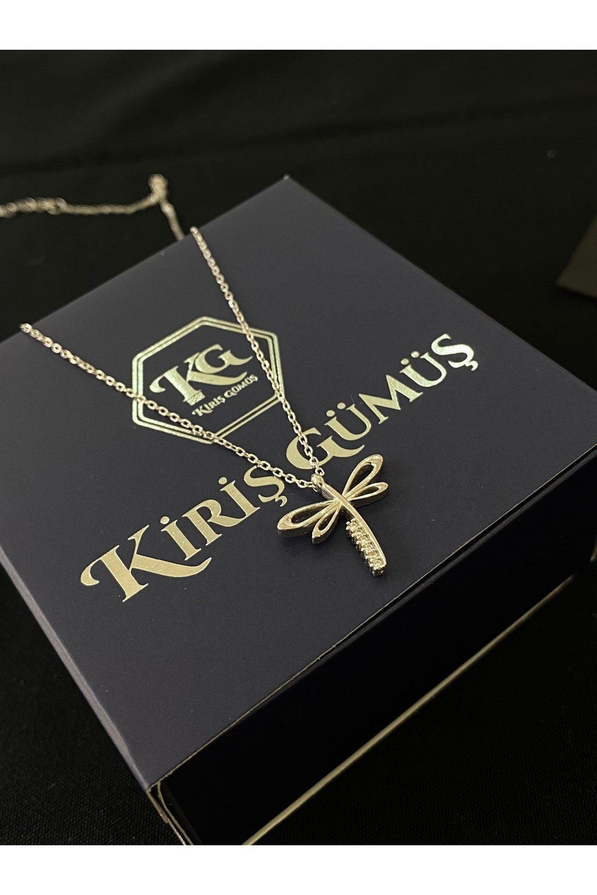 925 Ayar Gümüş Yusufçuk Kadın Gümüş Kolye (40+5CM)