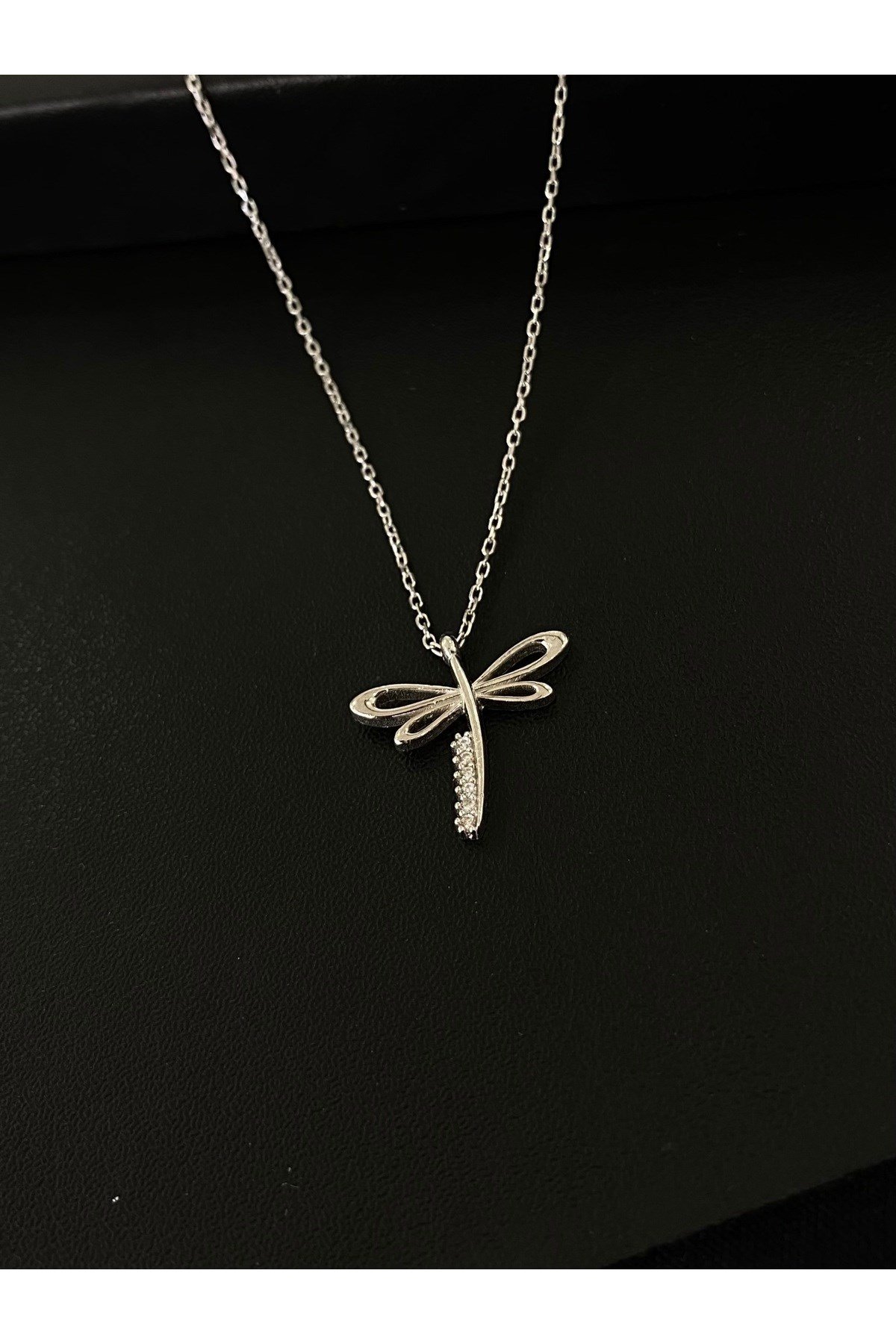 925 Ayar Gümüş Yusufçuk Kadın Gümüş Kolye (40+5CM)
