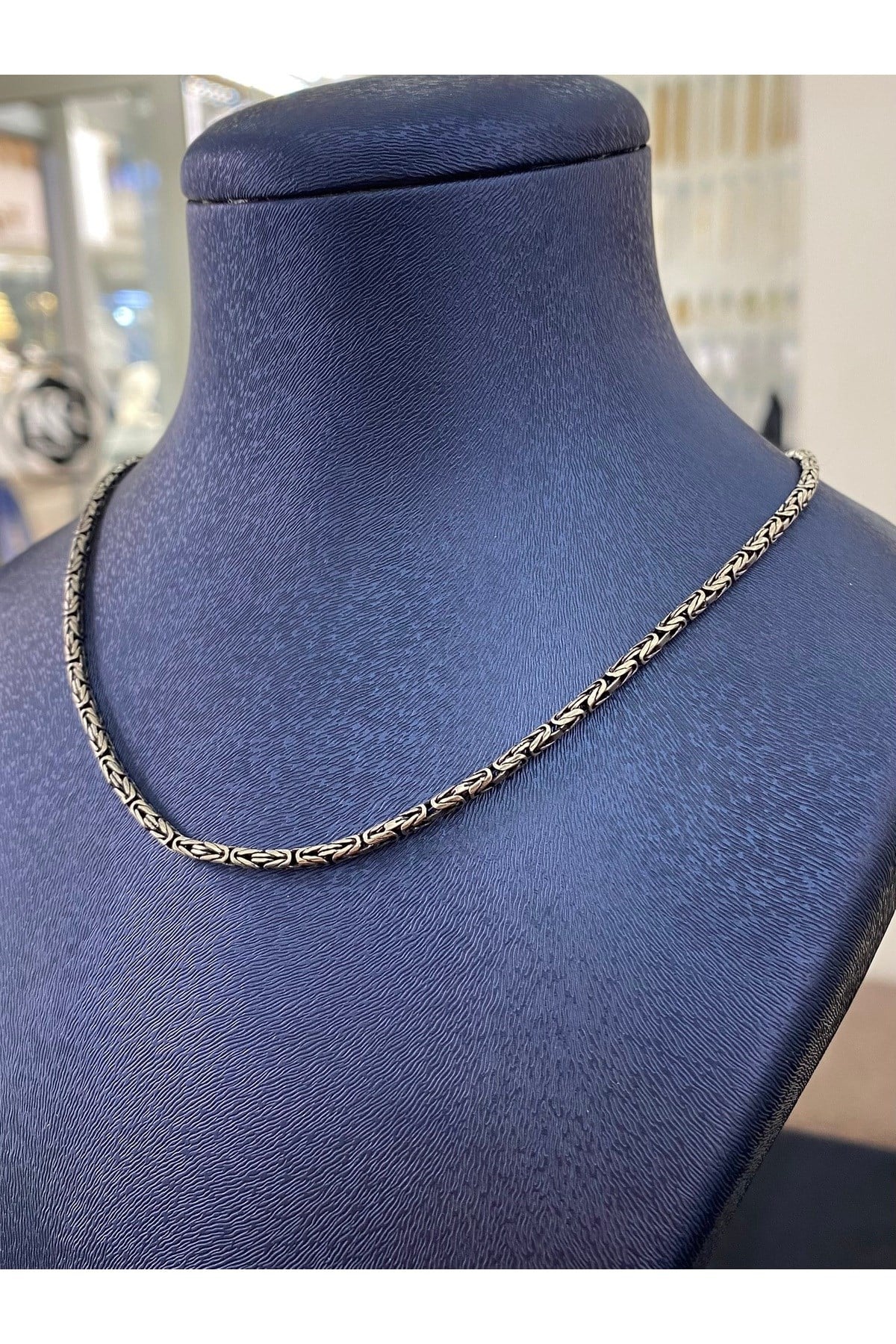 925 Ayar Gümüş Yuvarlak Kral Modeli Erkek Gümüş Zincir-Kolye (2.2MM Kalınlığında)