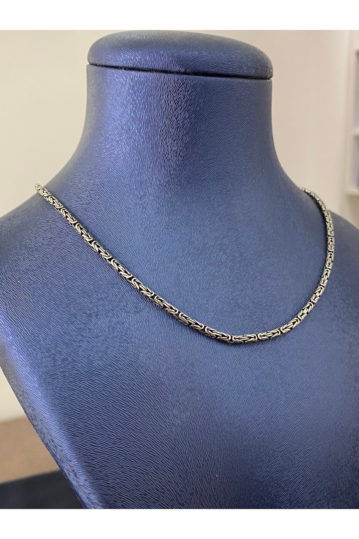 925 Ayar Gümüş Yuvarlak Kral Modeli Erkek Gümüş Zincir-Kolye (2.2MM Kalınlığında)