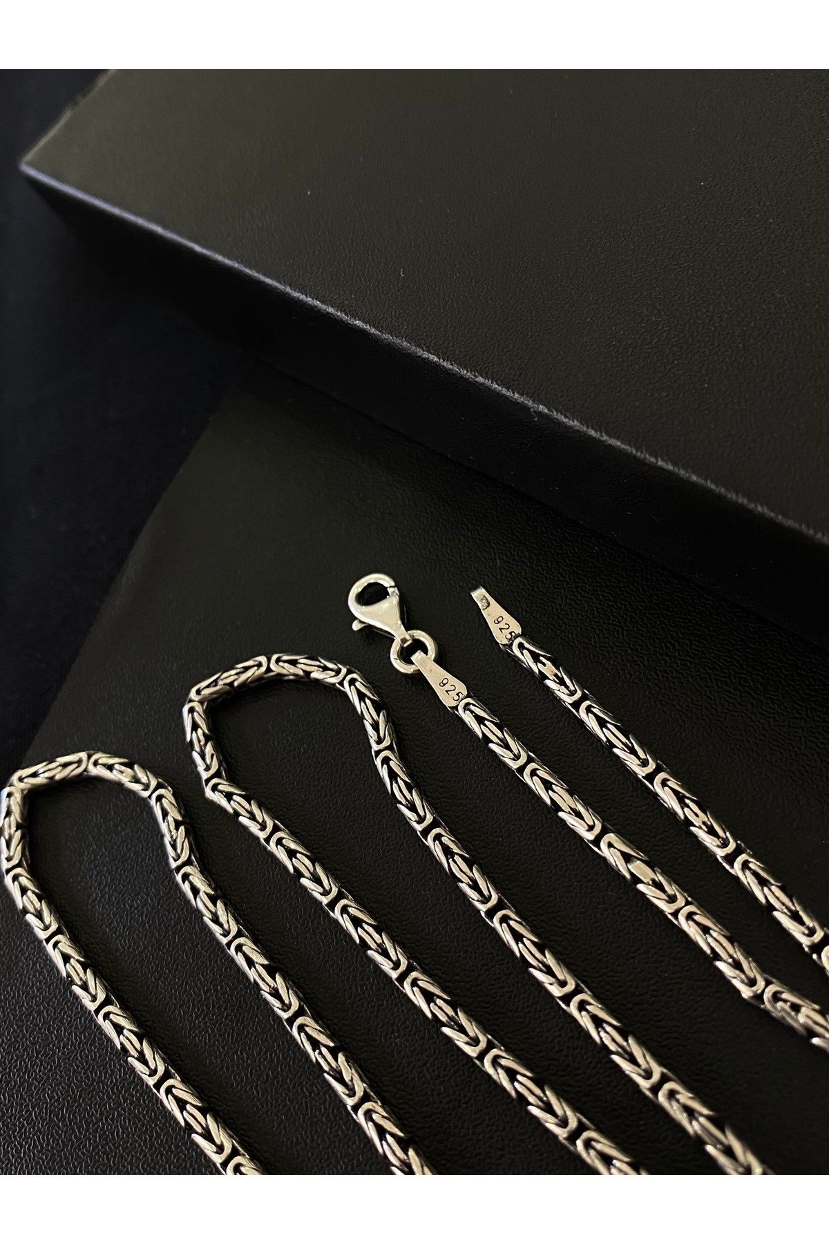 925 Ayar Gümüş Yuvarlak Kral Modeli Erkek Gümüş Zincir-Kolye (2.2MM Kalınlığında)