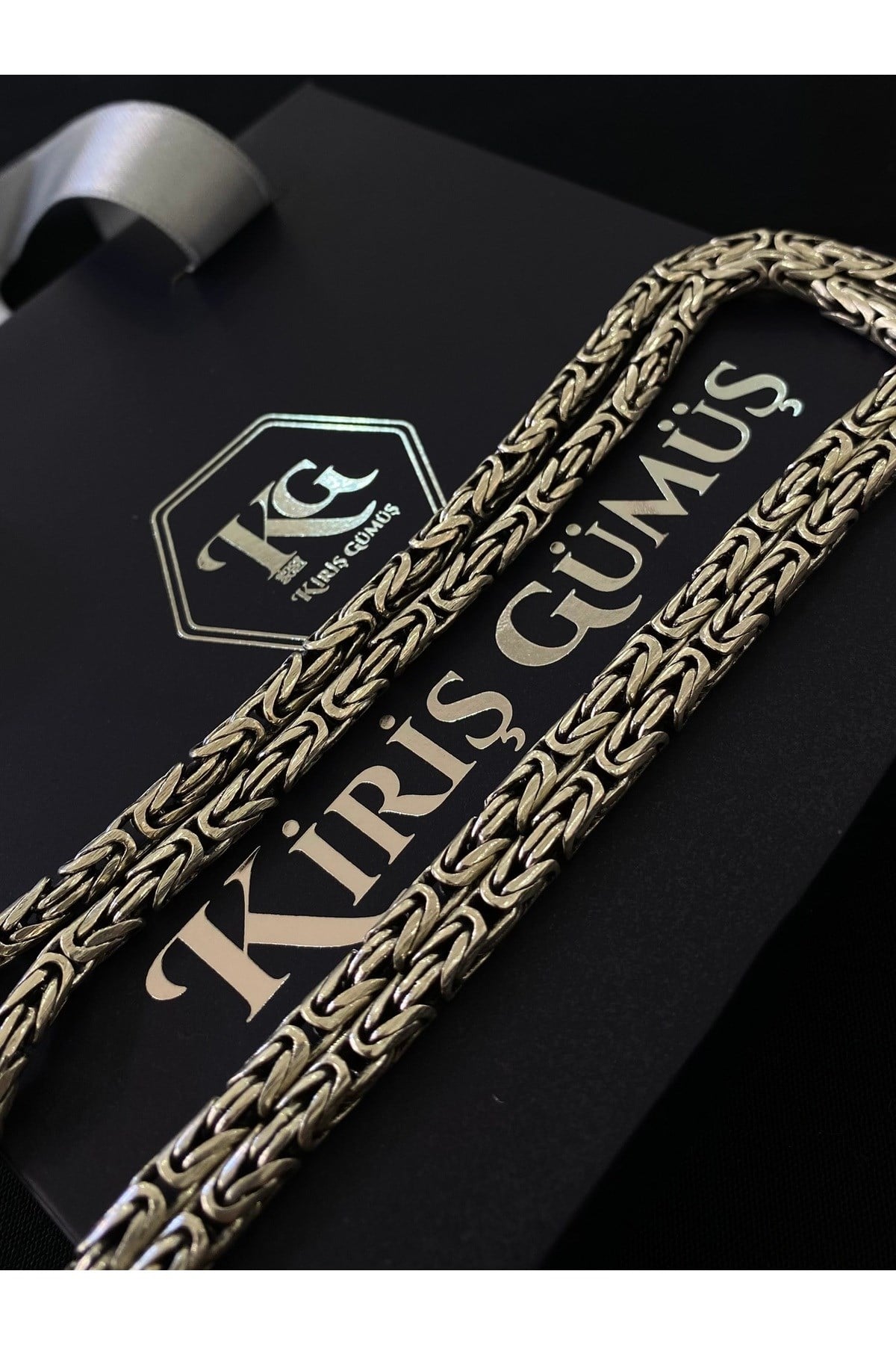 925 Ayar Gümüş Yuvarlak Kral Modeli Erkek Gümüş Zincir-Kolye (4.2MM Kalınlığında)
