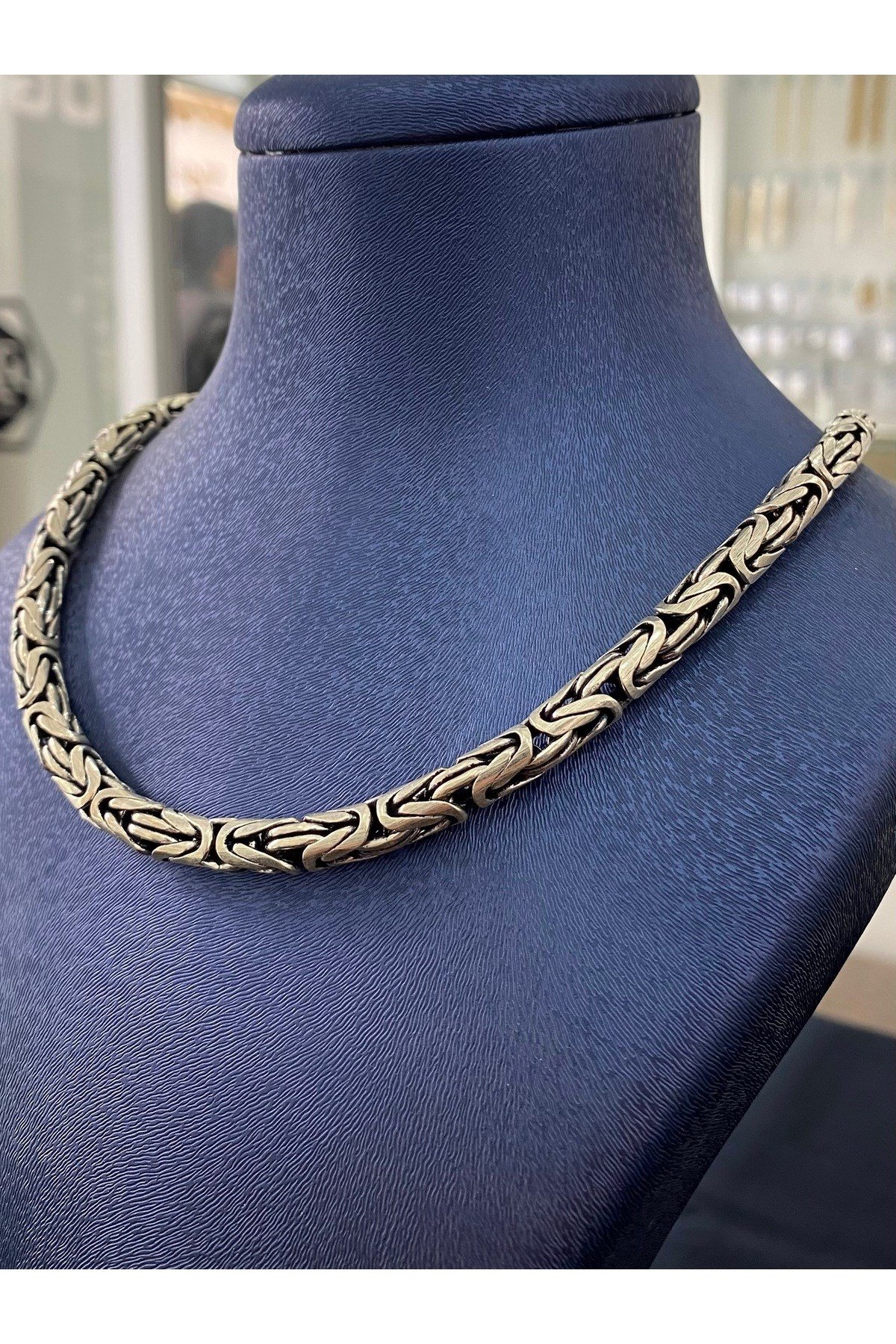 925 Ayar Gümüş Yuvarlak Kral Modeli Erkek Gümüş Zincir-Kolye (6.2MM Kalınlığında)
