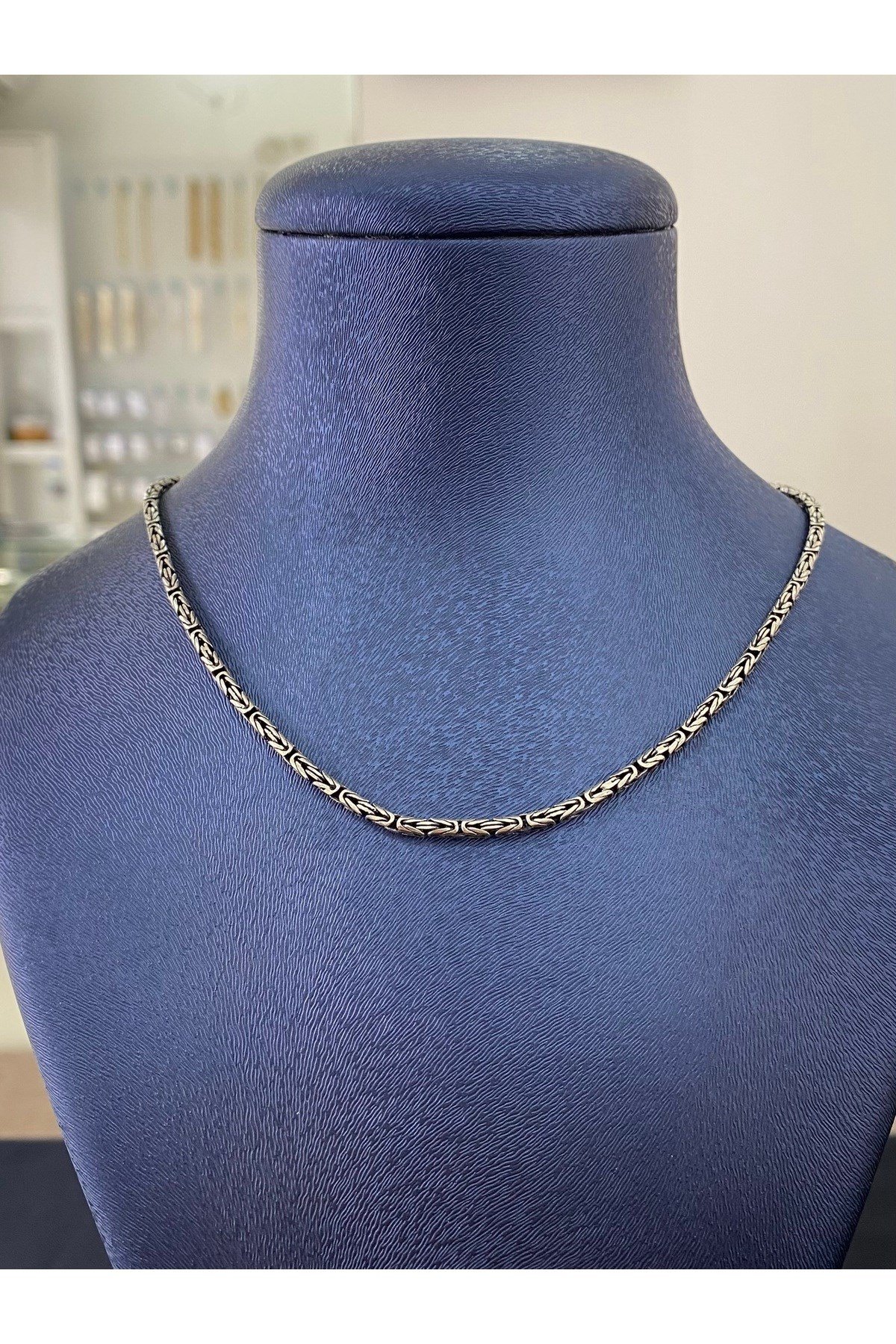 925 Ayar Gümüş Yuvarlak Kral Modeli Erkek Gümüş Zincir-Kolye (2.2MM Kalınlığında)