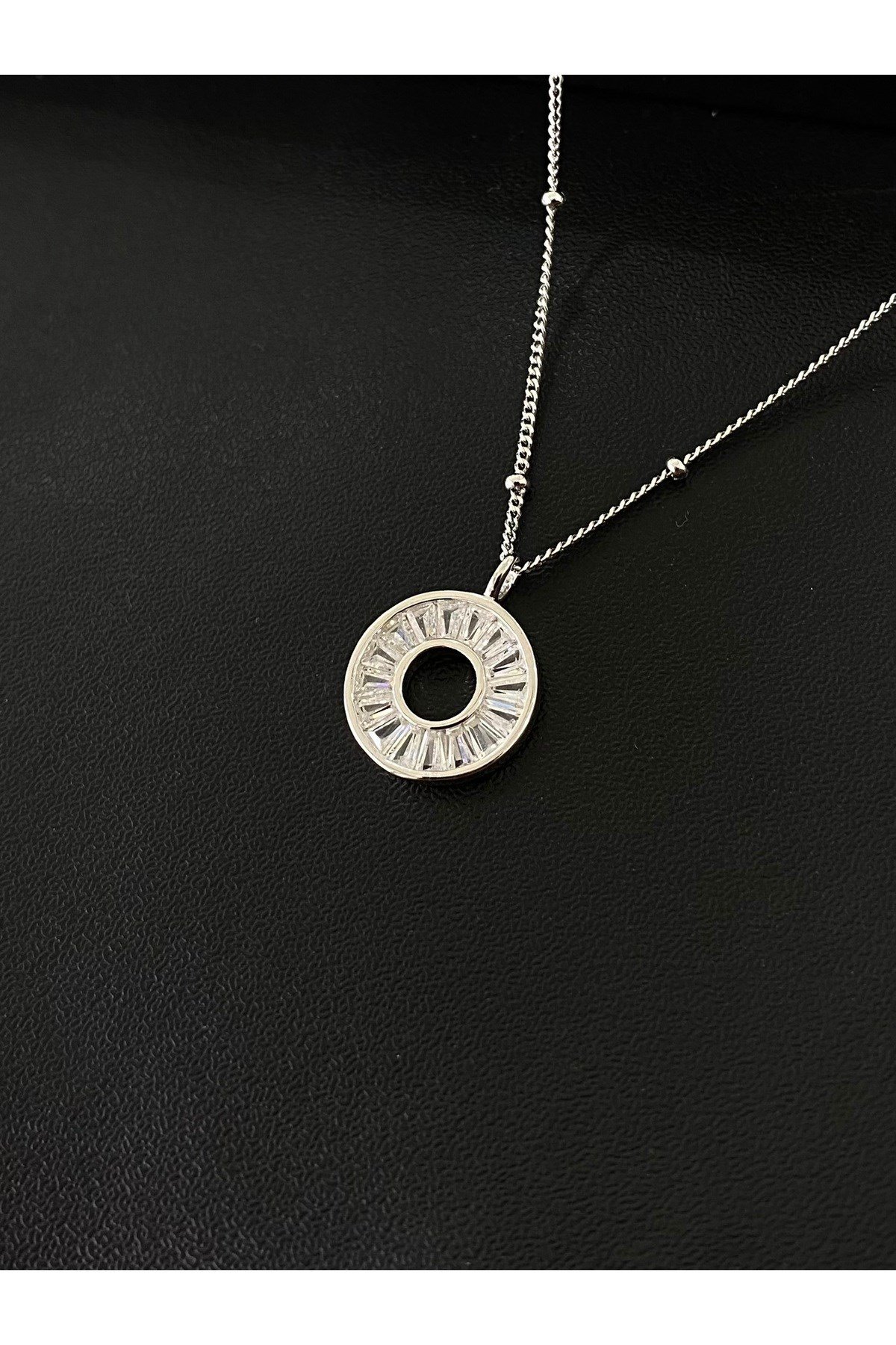925 Ayar Halka Kadın Gümüş Kolye (42+3cm)