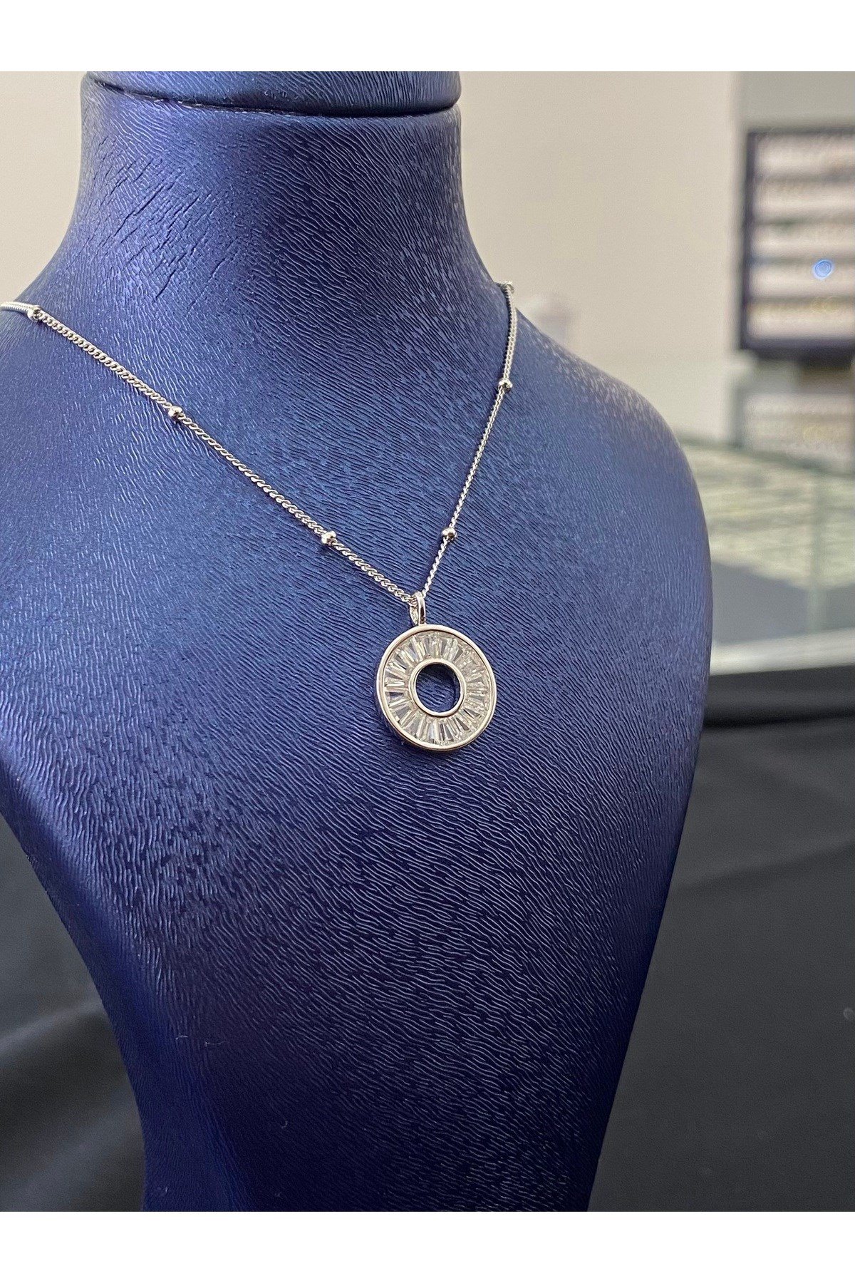 925 Ayar Halka Kadın Gümüş Kolye (42+3cm)