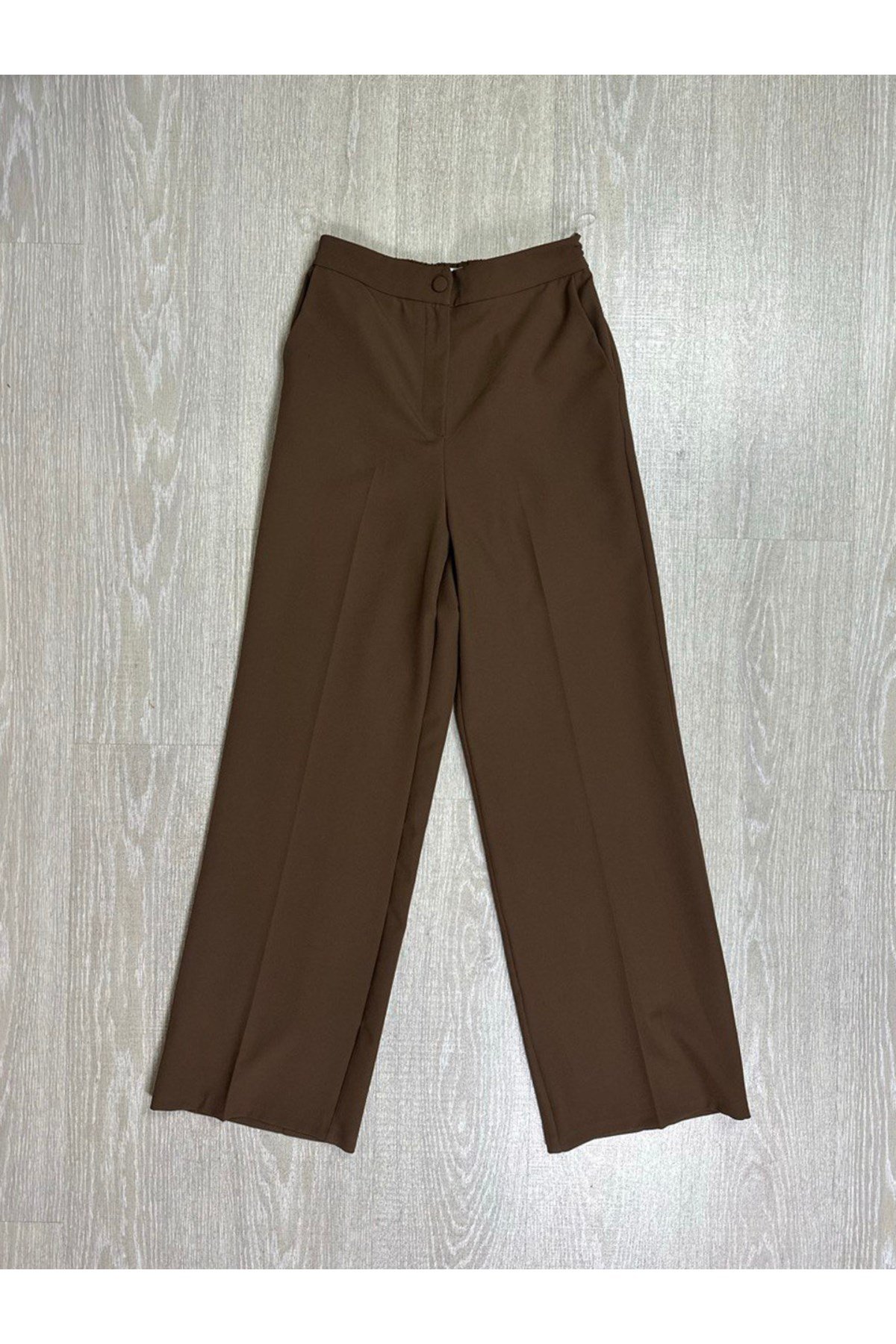 Kadın Kahverengi Geniş Paça Pantolon