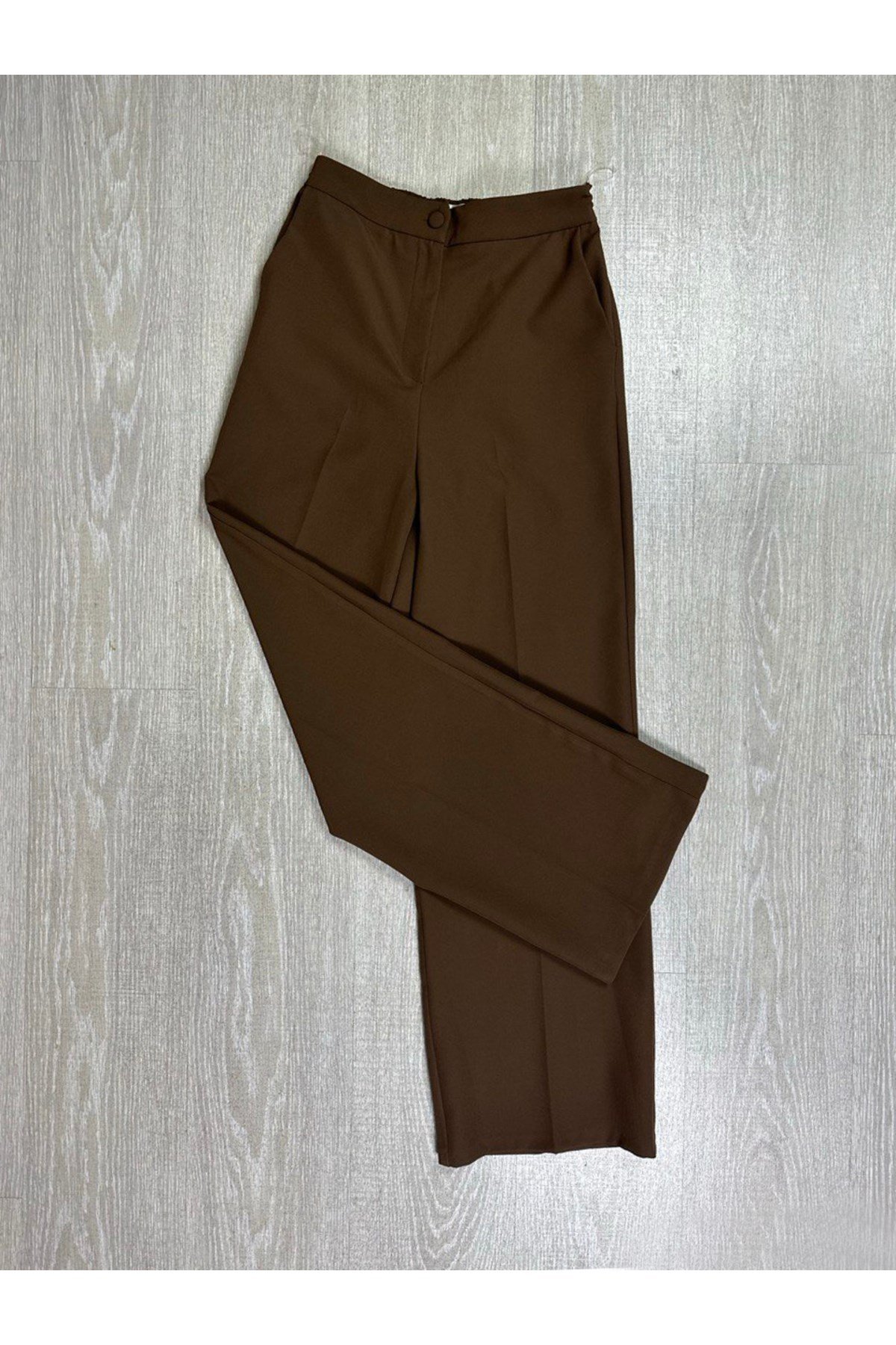 Kadın Kahverengi Geniş Paça Pantolon