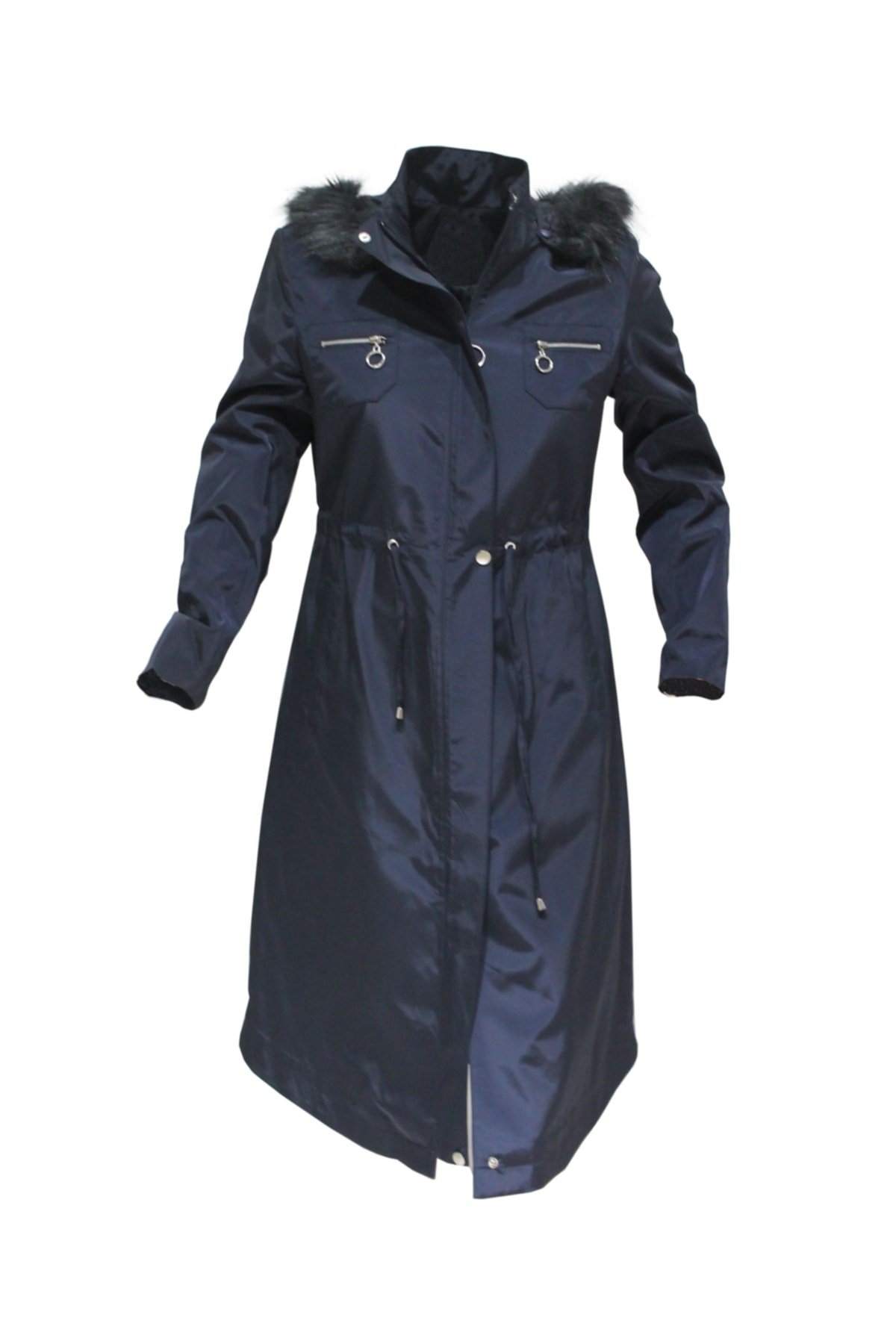Lacivert Içi Kapitone Astarlı Kap