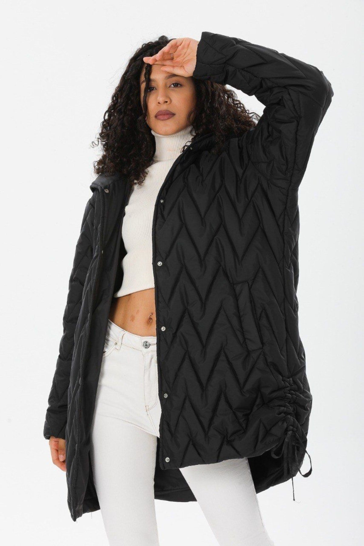 Siyah Renk Oversize Mont