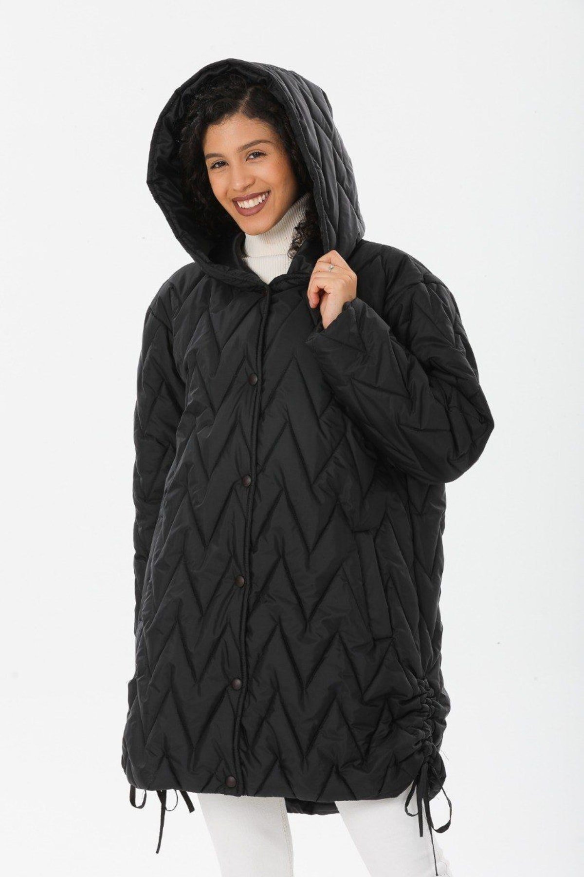 Siyah Renk Oversize Mont