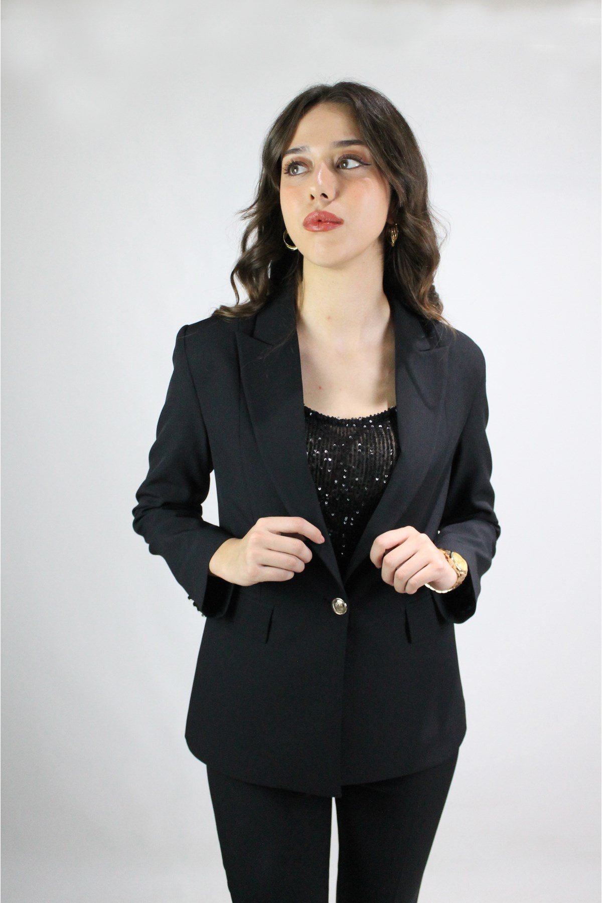 SİYAH RENK PANTOLON CEKET İKİLİ TAKIM