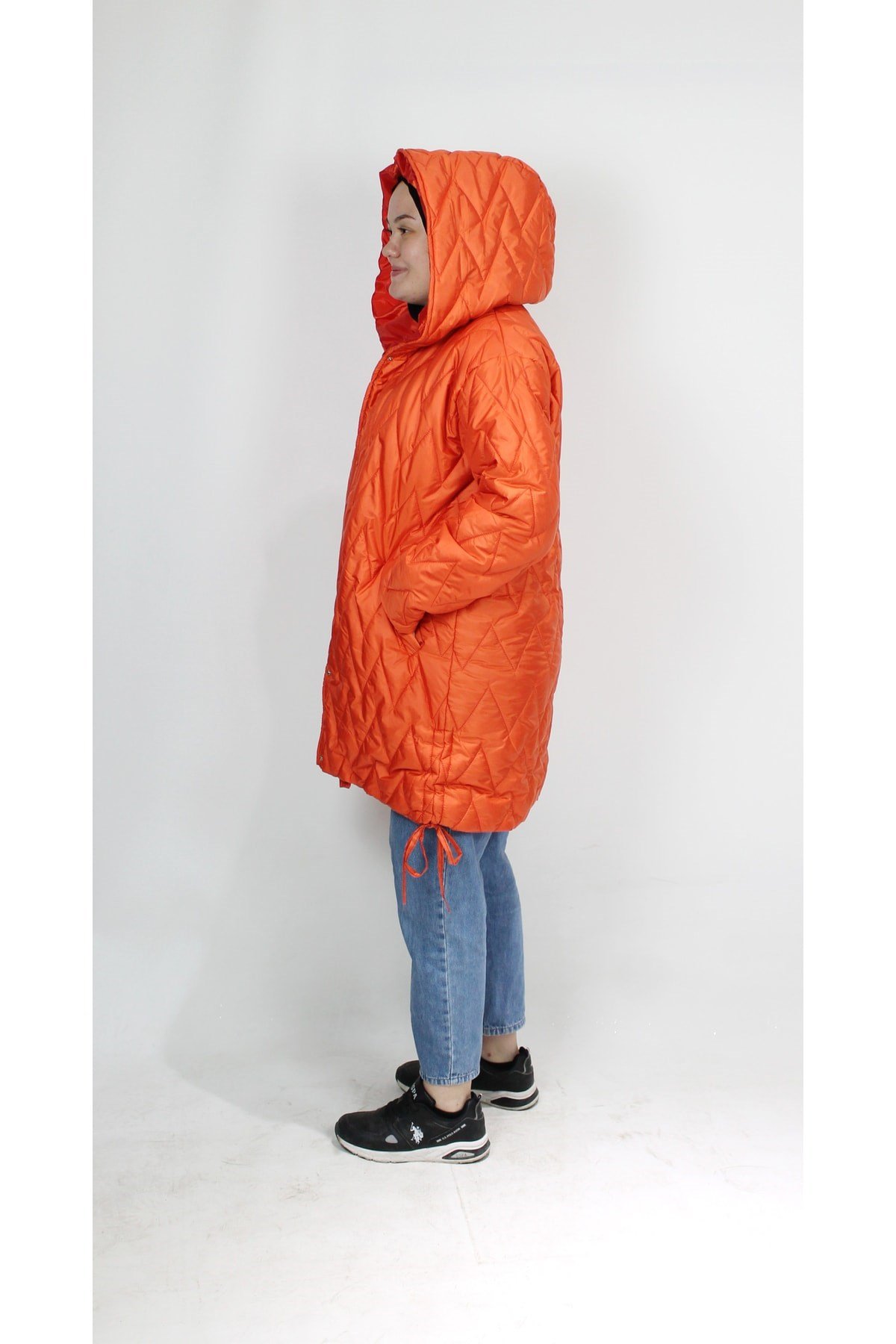 Turuncu Renk Oversize Mont