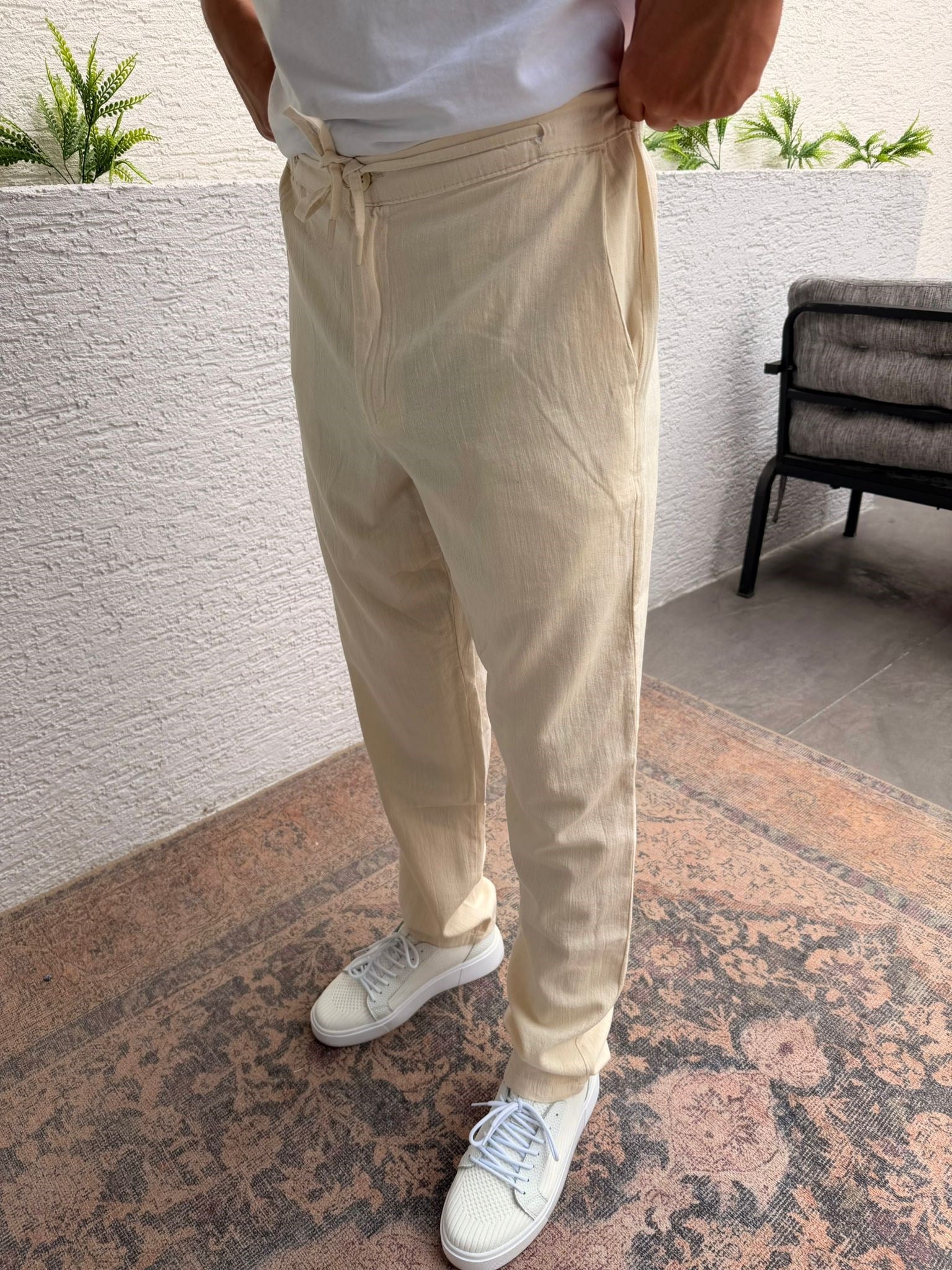 BEJ MARRAKECH BAGGY MÜSLİN PANTOLON