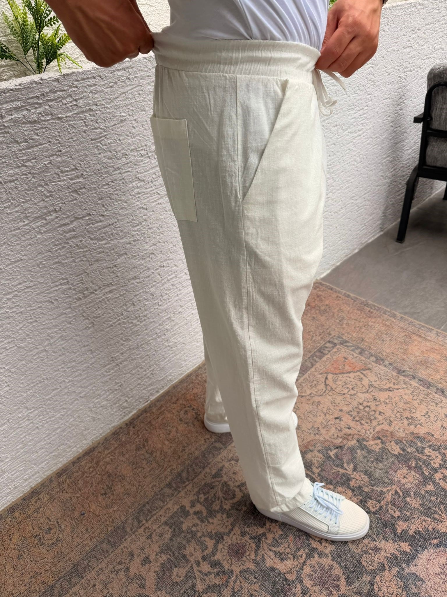 BEYAZ MARRAKECH BAGGY MÜSLİN PANTOLON