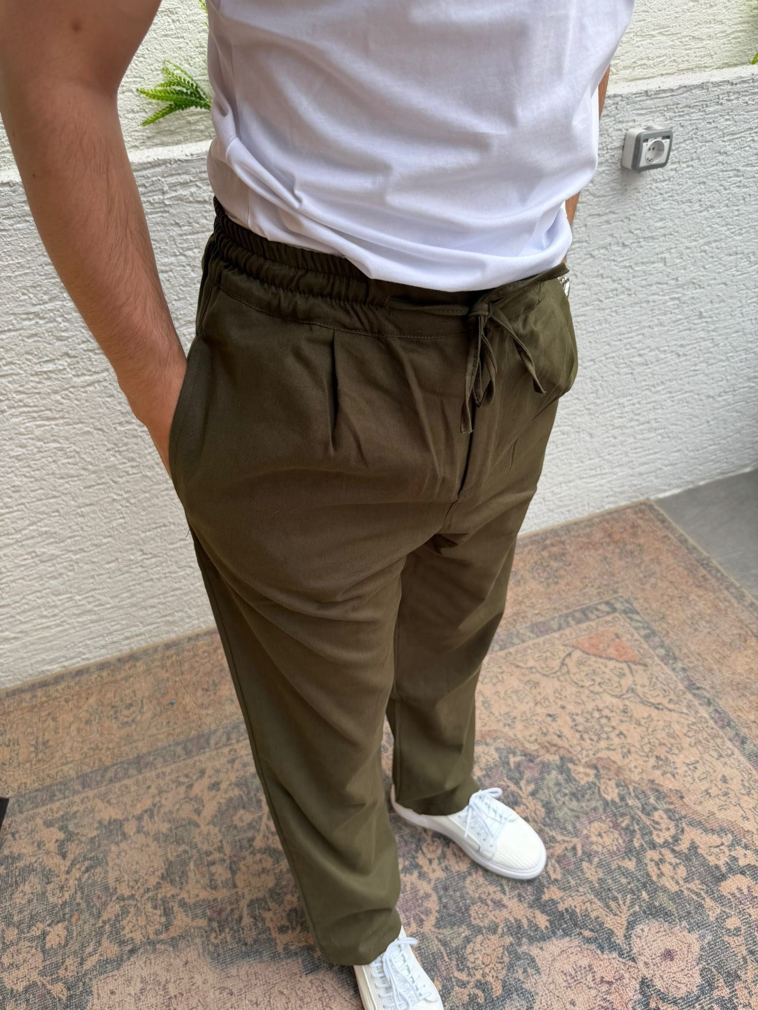 HAKİ MARRAKECH BAGGY KETEN PANTOLON