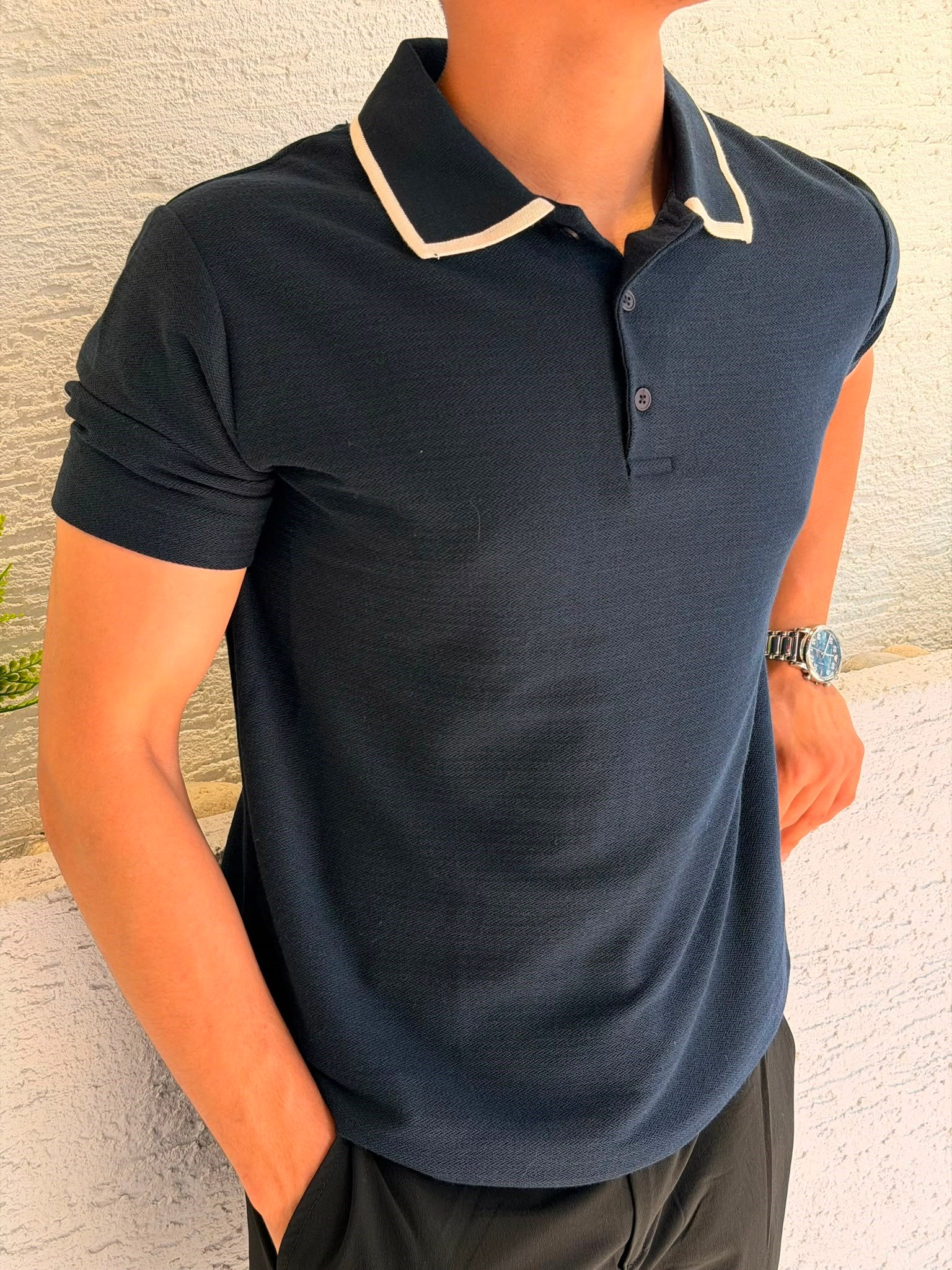 LACİVERT MRH POLO YAKA TİŞÖRT