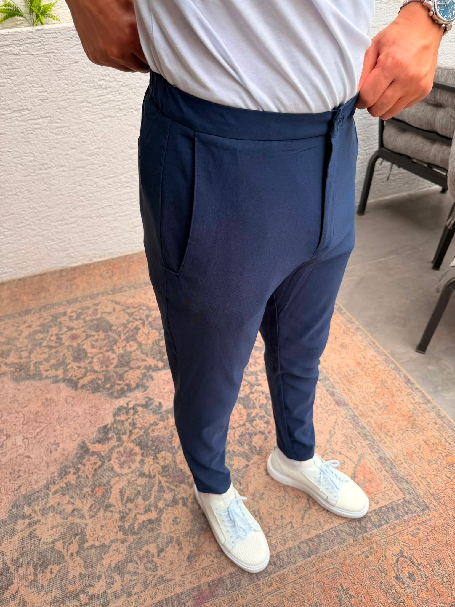 LACİVERT WE11 SLİM FİT LİKRALI KUMAŞ PANTOLON